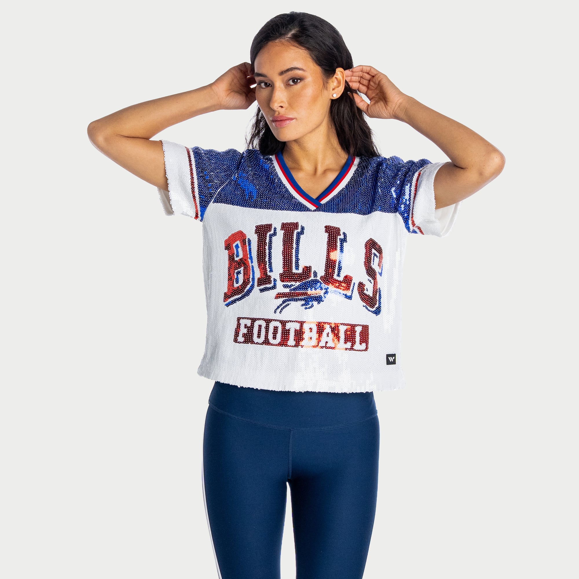 Haut à sequins col en V pour femme The Wild Collective Blue Buffalo Bills