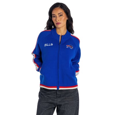 Buffalo Bills The Wild Collective Women's Raglan Tri-Blend Full-Zip Sweater - Royal
