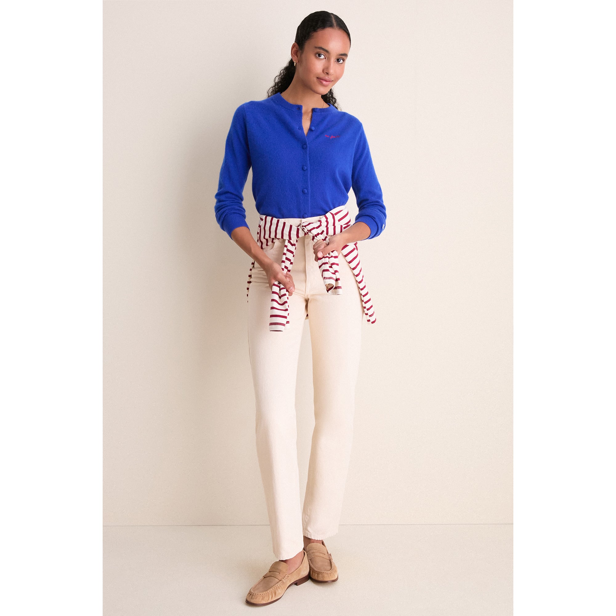 Women's Tuckernuck Royal Buffalo Bills Full-Button Cashmere Cardigan