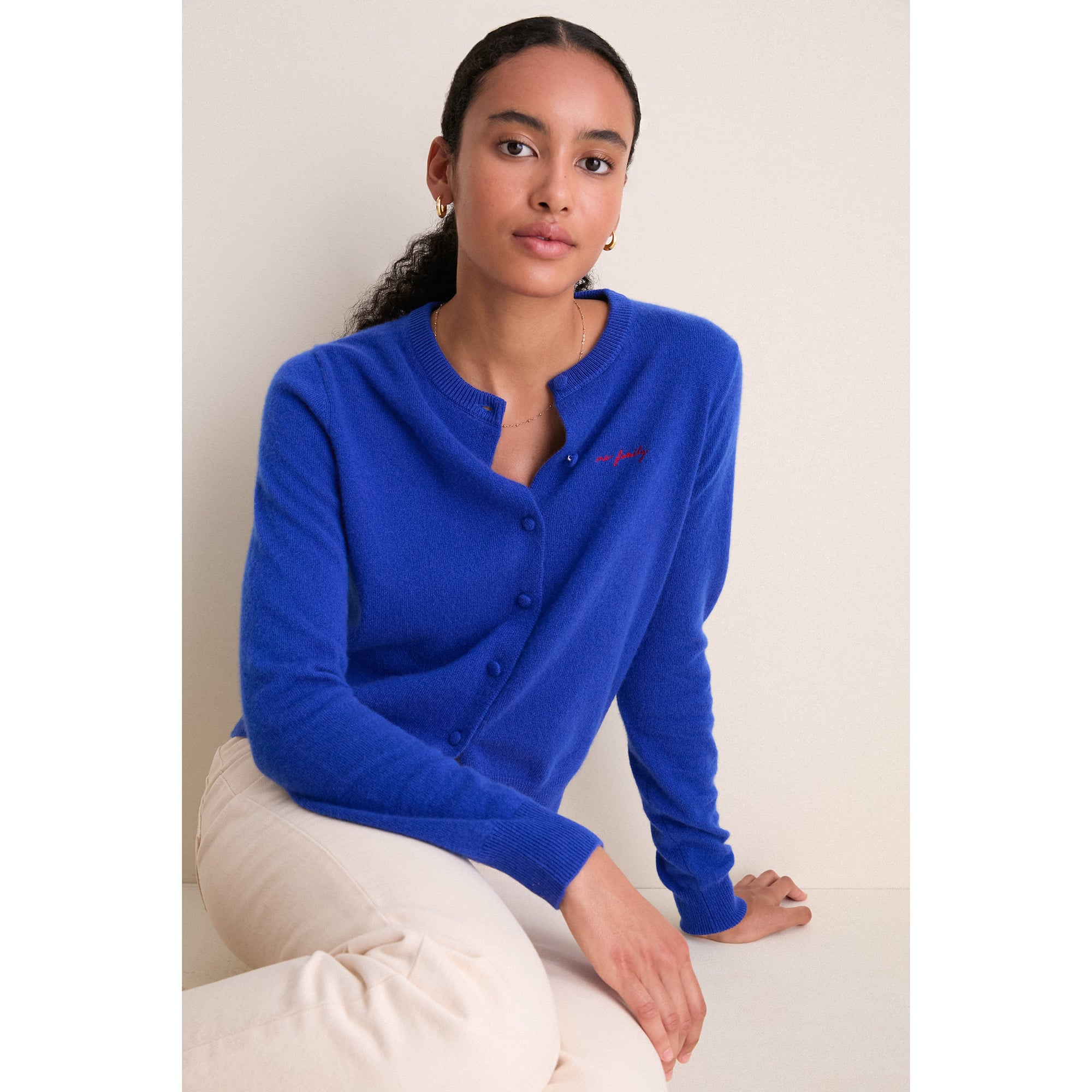 Women's Tuckernuck Royal Buffalo Bills Full-Button Cashmere Cardigan