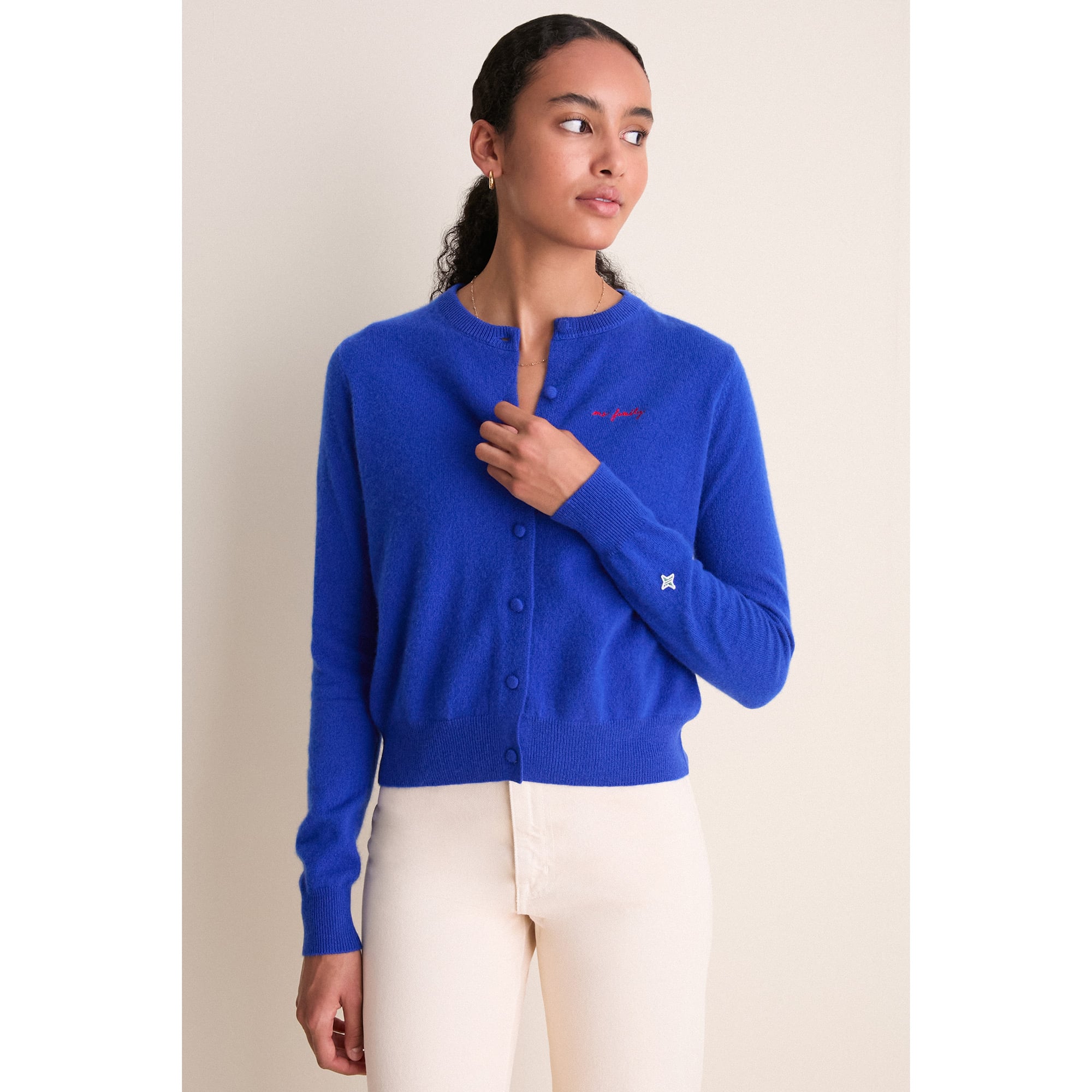 Women's Tuckernuck Royal Buffalo Bills Full-Button Cashmere Cardigan