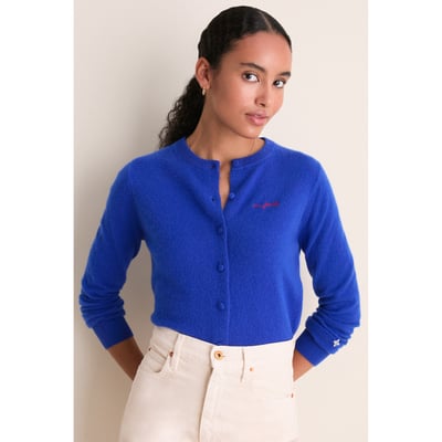 Buffalo Bills Tuckernuck Women's Full-Button Cashmere Cardigan - Royal