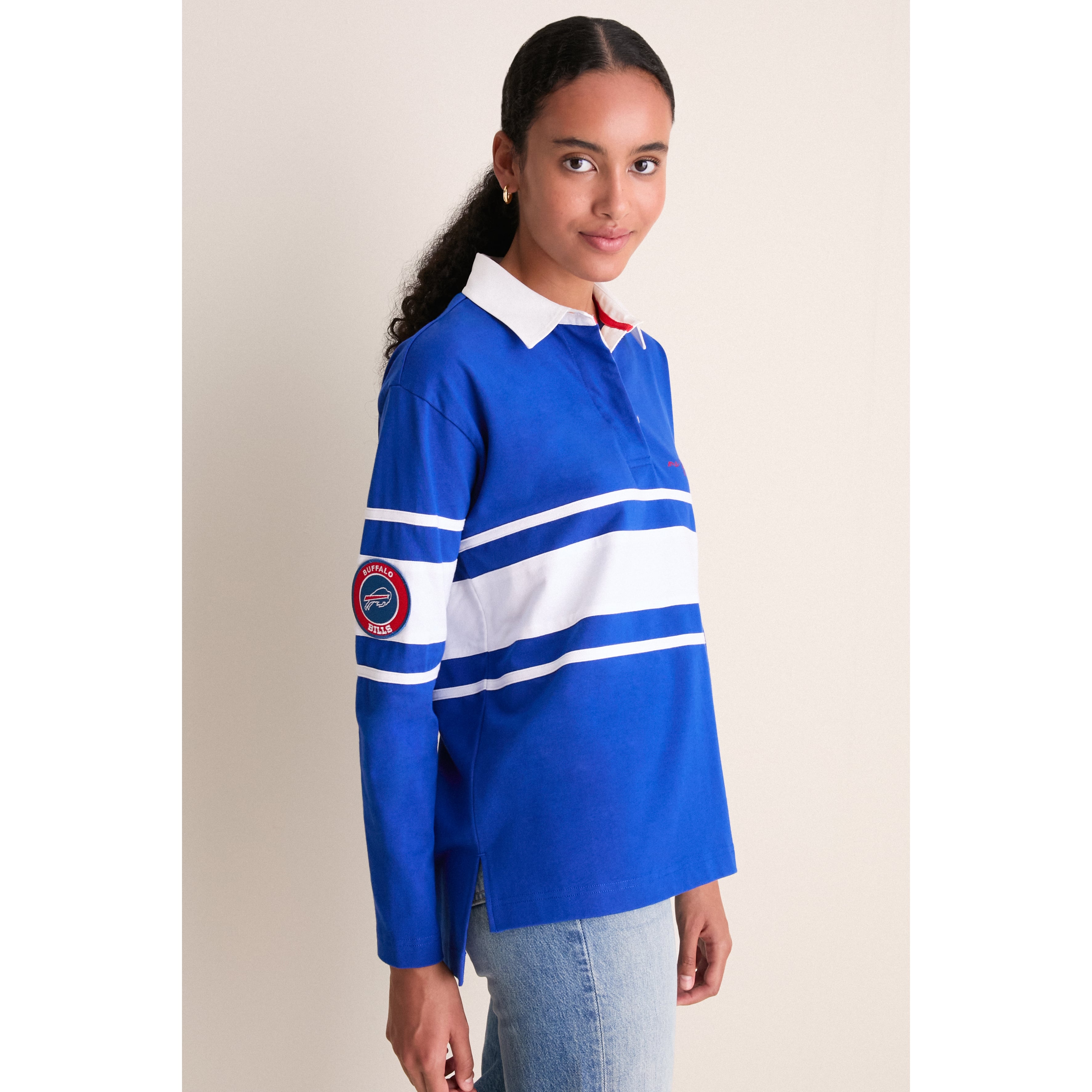 Polo de rugby à manches longues Tuckernuck Royal Buffalo Bills pour femme