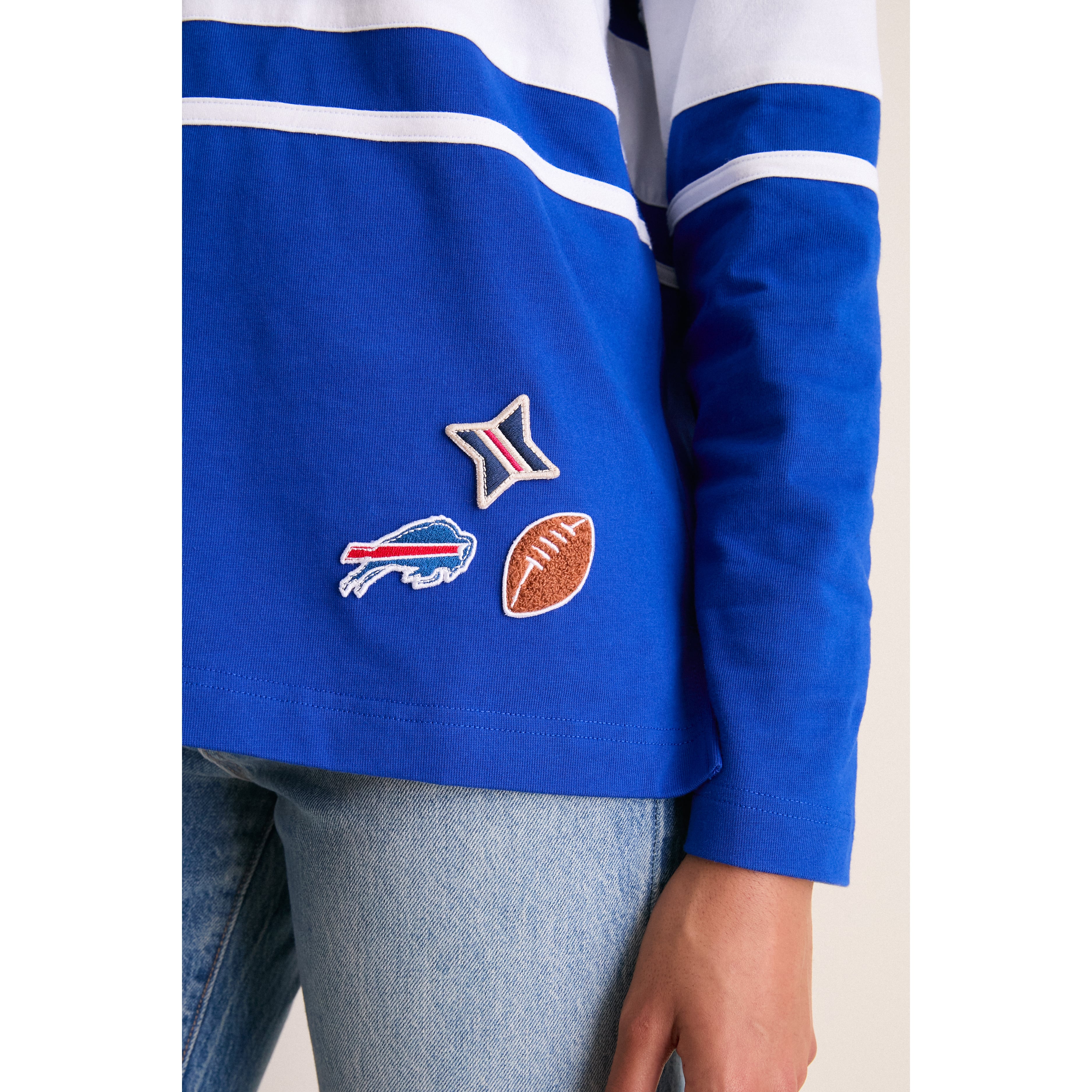 Polo de rugby à manches longues Tuckernuck Royal Buffalo Bills pour femme