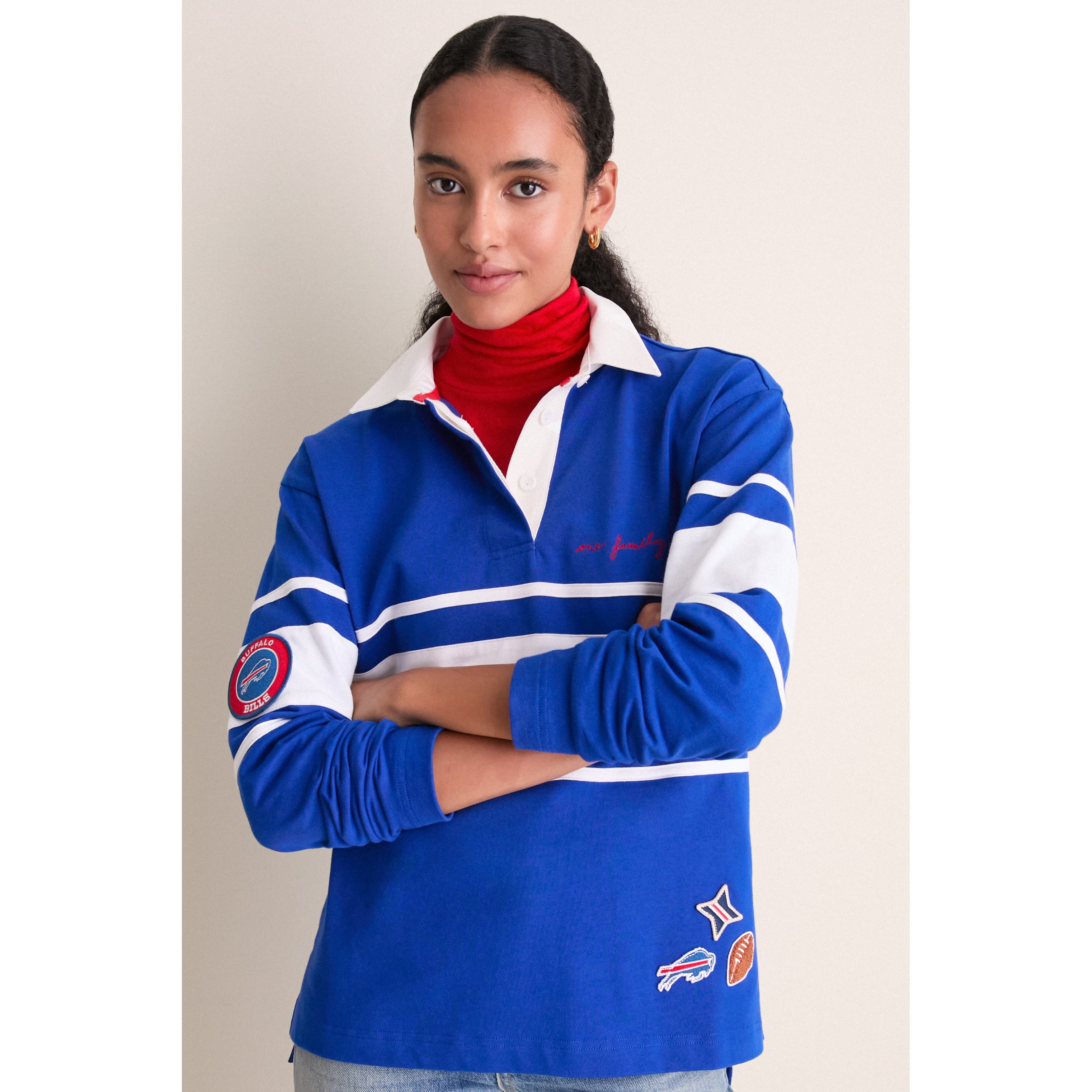 Polo de rugby à manches longues Tuckernuck Royal Buffalo Bills pour femme