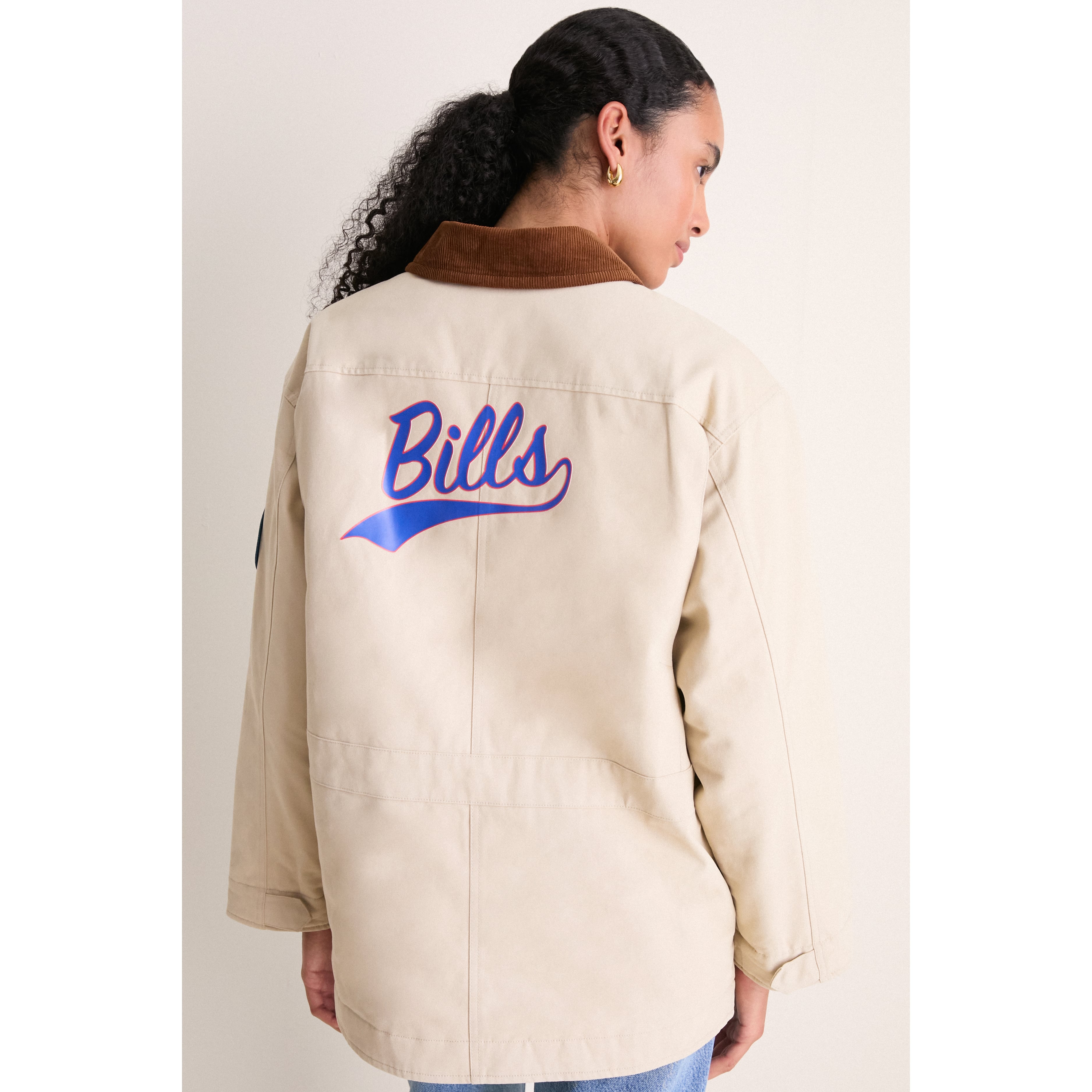 Veste de grange Tuckernuck Stone Buffalo Bills pour femme, à boutons-pression.