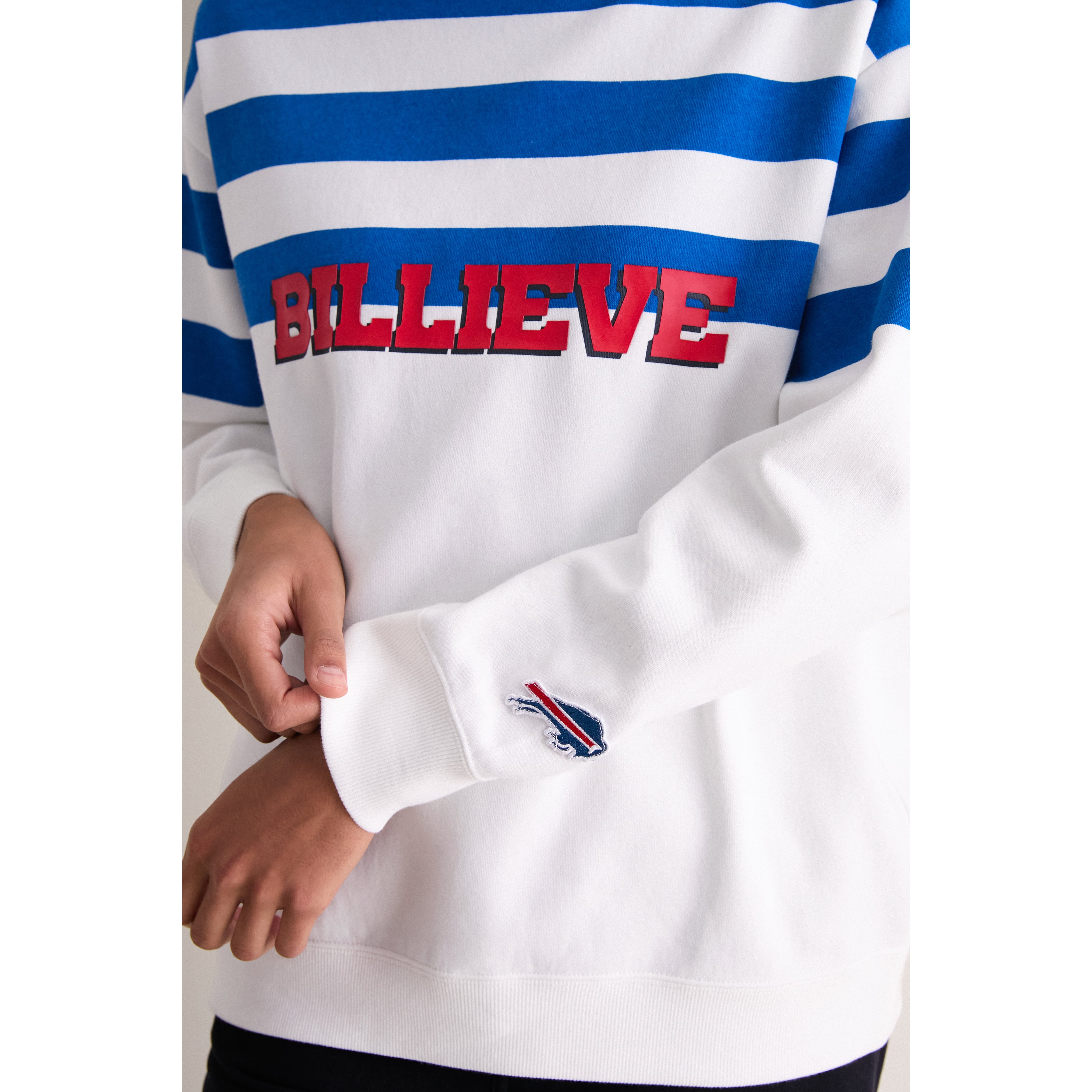 Sweat-shirt rayé blanc/bleu roi Tuckernuck pour femme