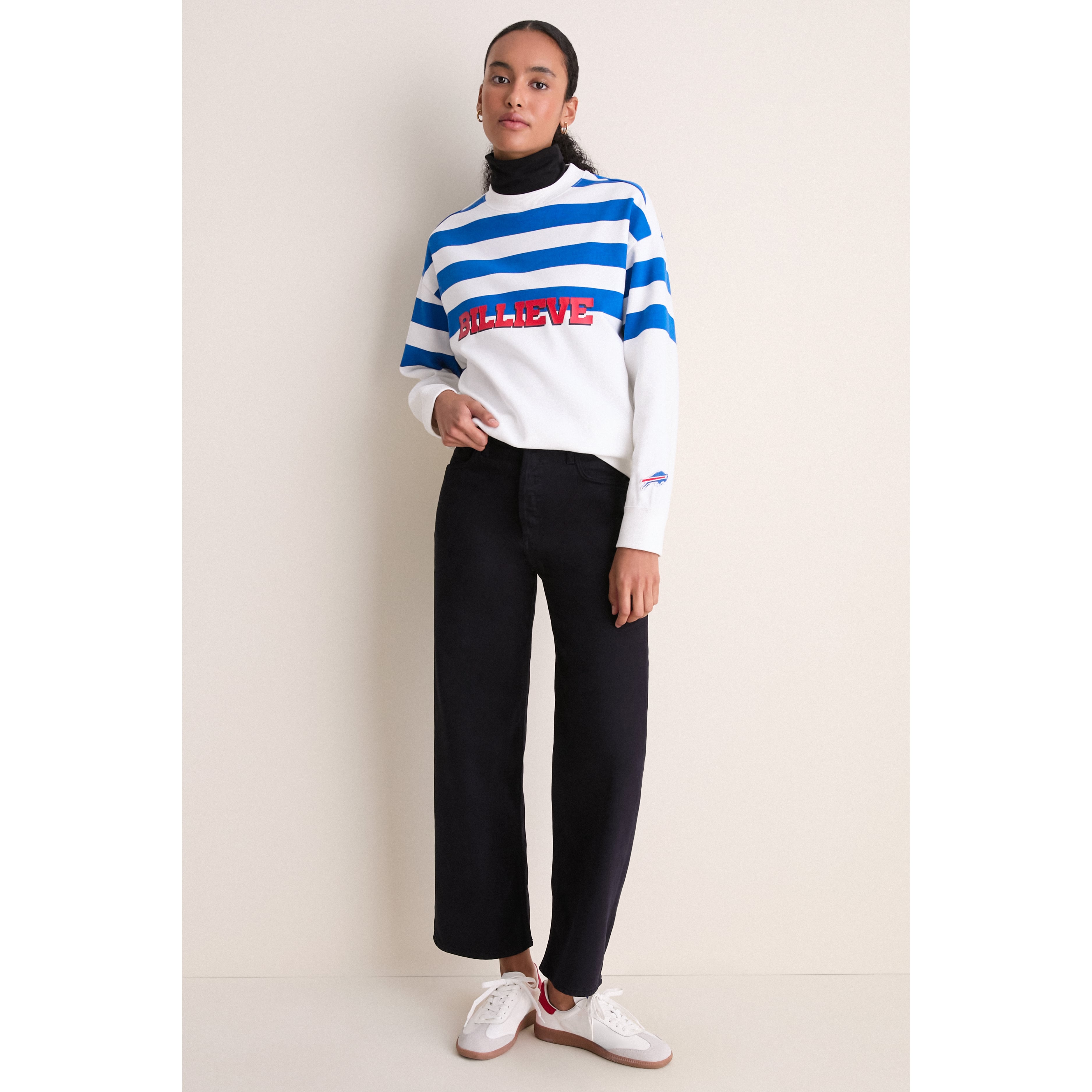 Sweat-shirt rayé blanc/bleu roi Tuckernuck pour femme