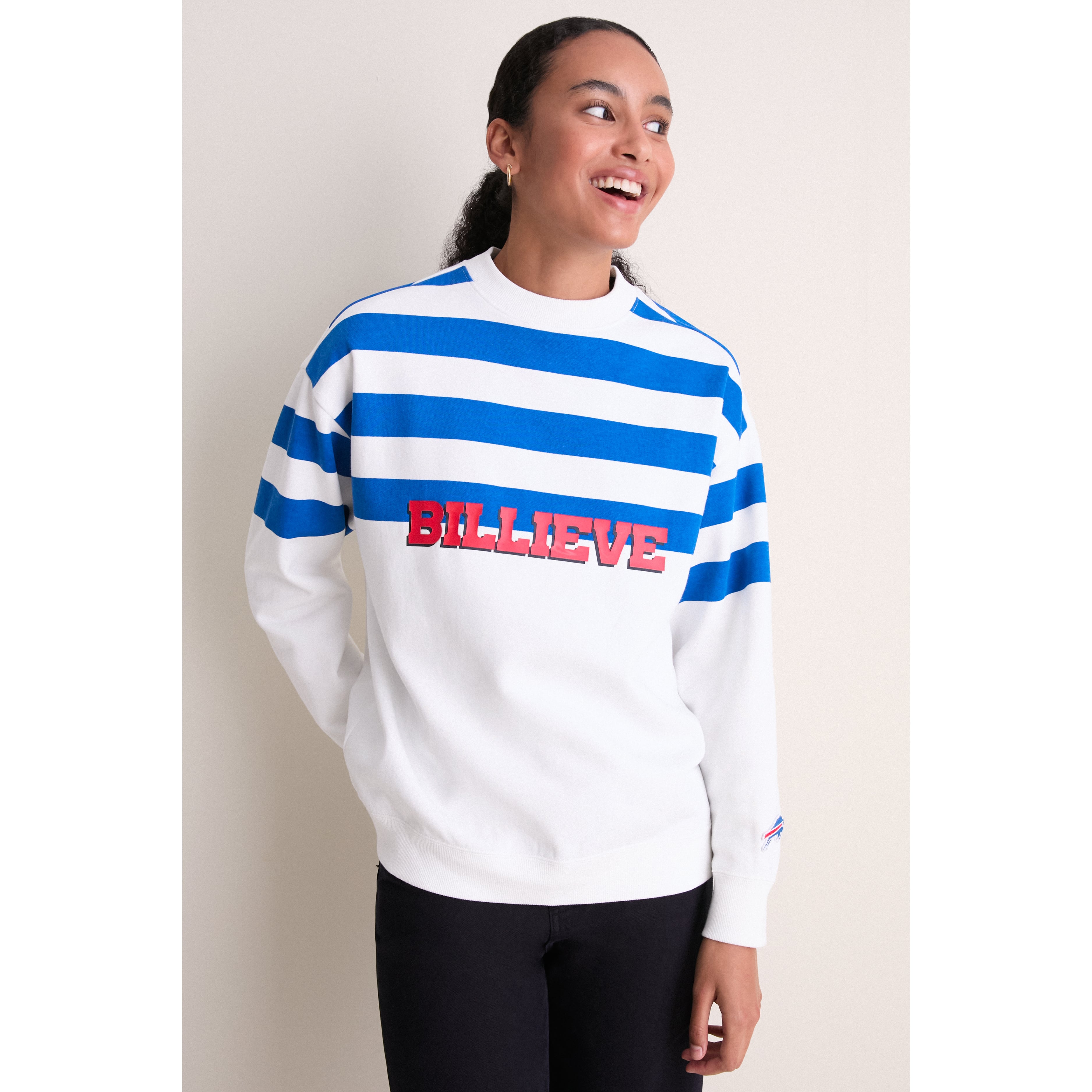 Sweat-shirt rayé blanc/bleu roi Tuckernuck pour femme
