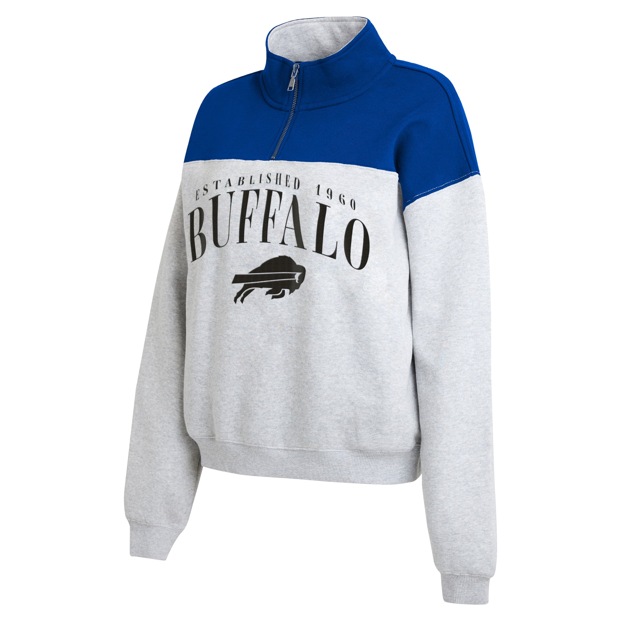 Pull à demi-zip en gris chiné Buffalo Bills de la marque WEAR by Erin Andrews pour femme