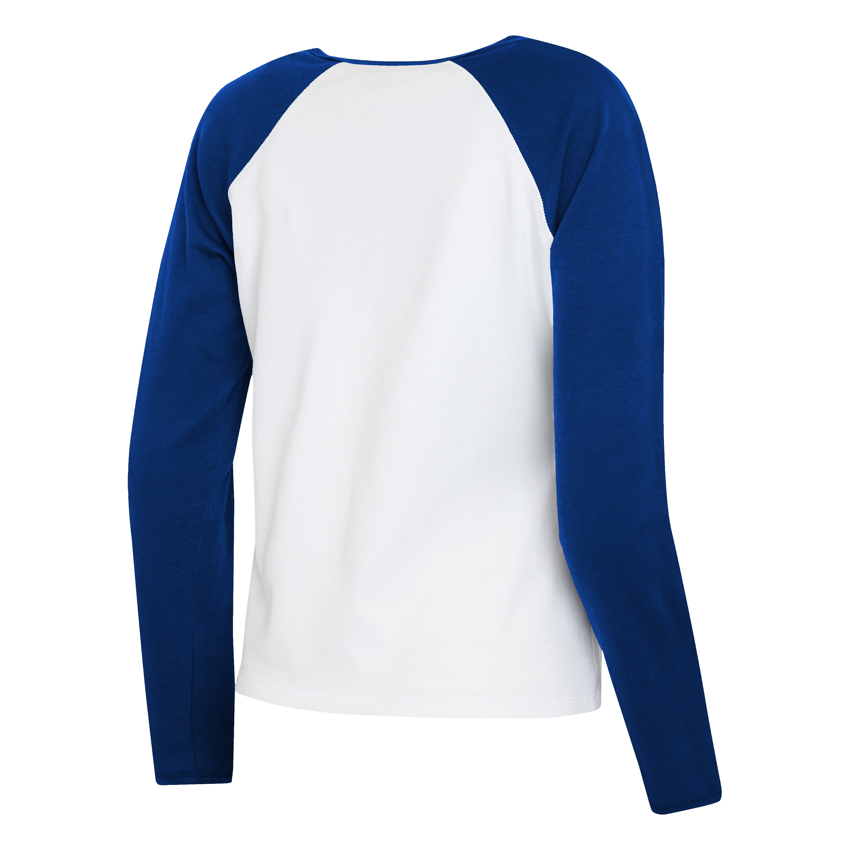 Women's WEAR by Erin Andrews White/Royal Buffalo Bills Henley Long Sleeve Raglan T-Shirt