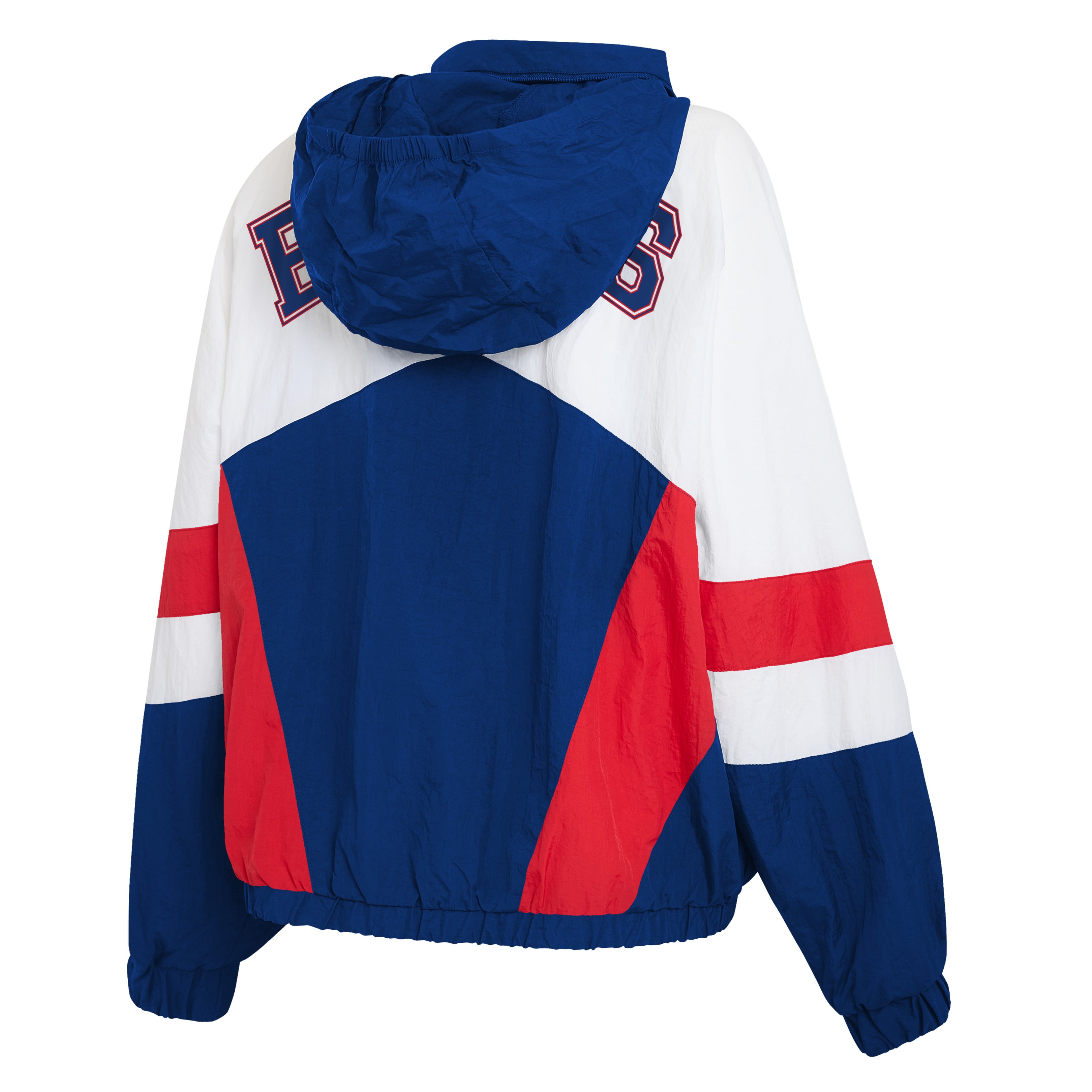 Women's WEAR by Erin Andrews  White/Royal Buffalo Bills Plus Crinkle Full-Snap Hooded Windbreaker Jacket