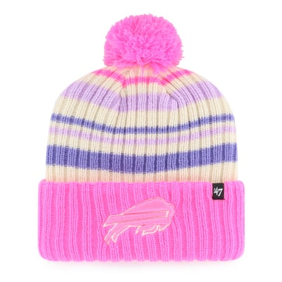  Buffalo Bills '47 Youth Snow Fort Cuffed Knit Hat with Pom - Pink