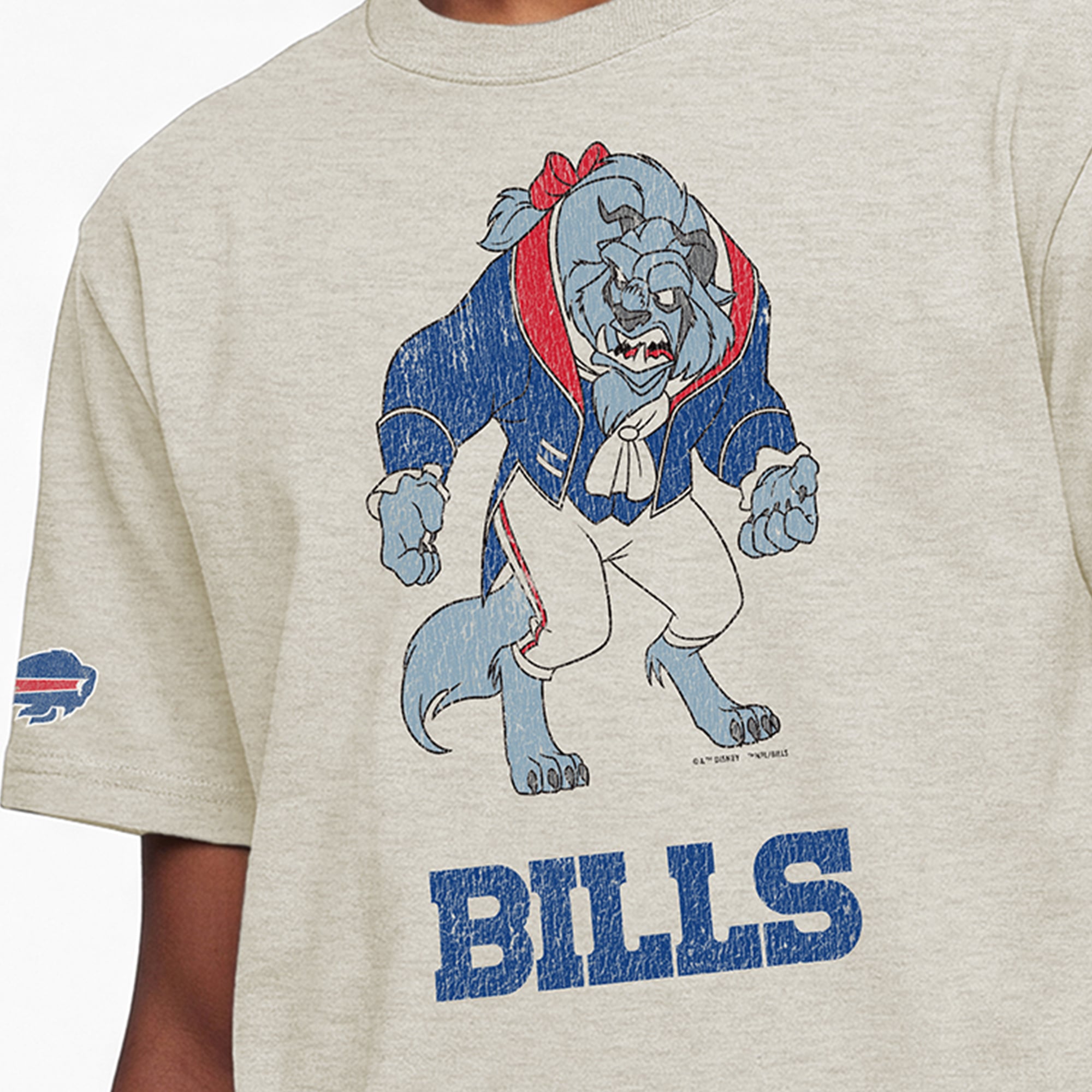Youth Disney x Champion Oatmeal Buffalo Bills Beast T-Shirt