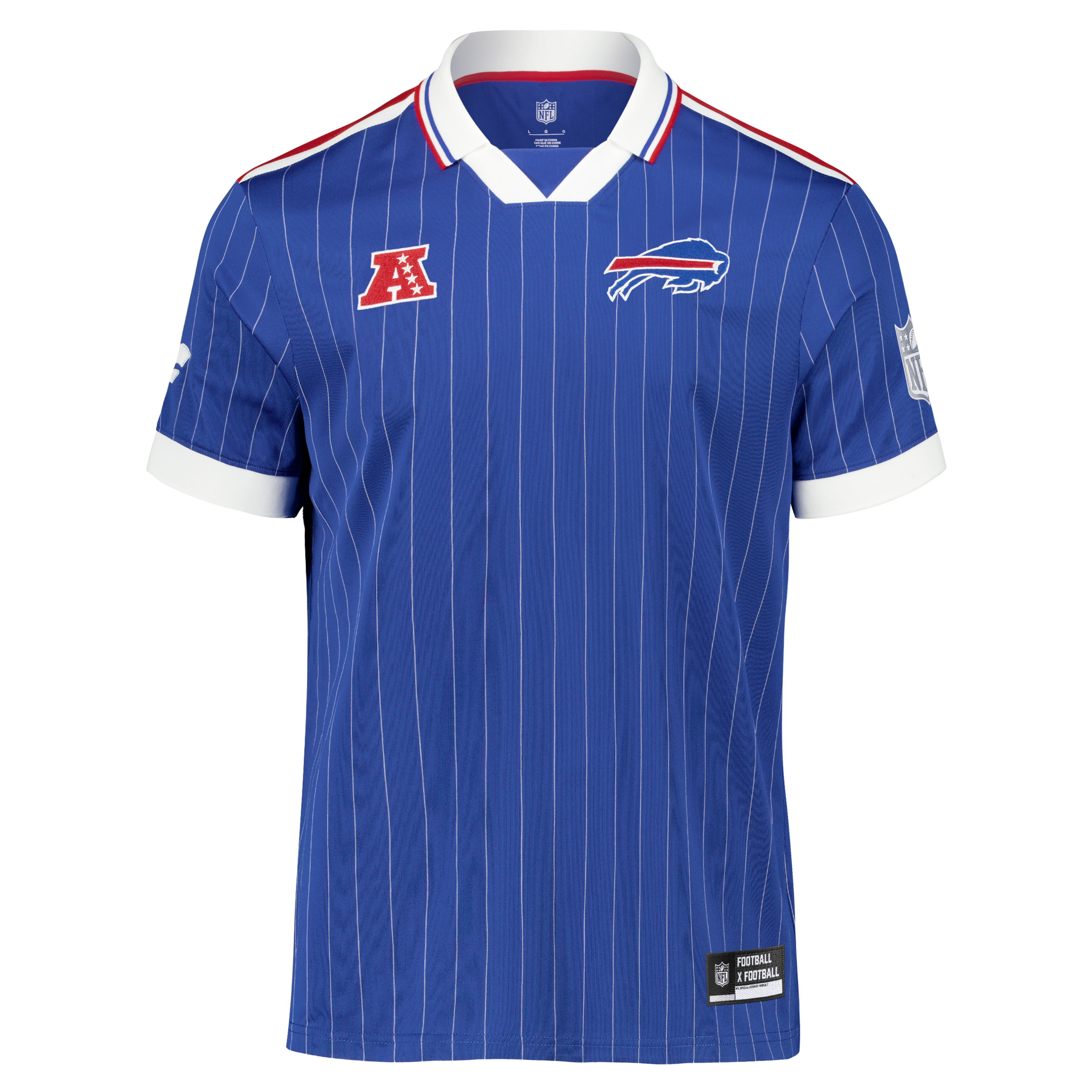 Youth Fanatics Royal Buffalo Bills Football x Collared Fan Top