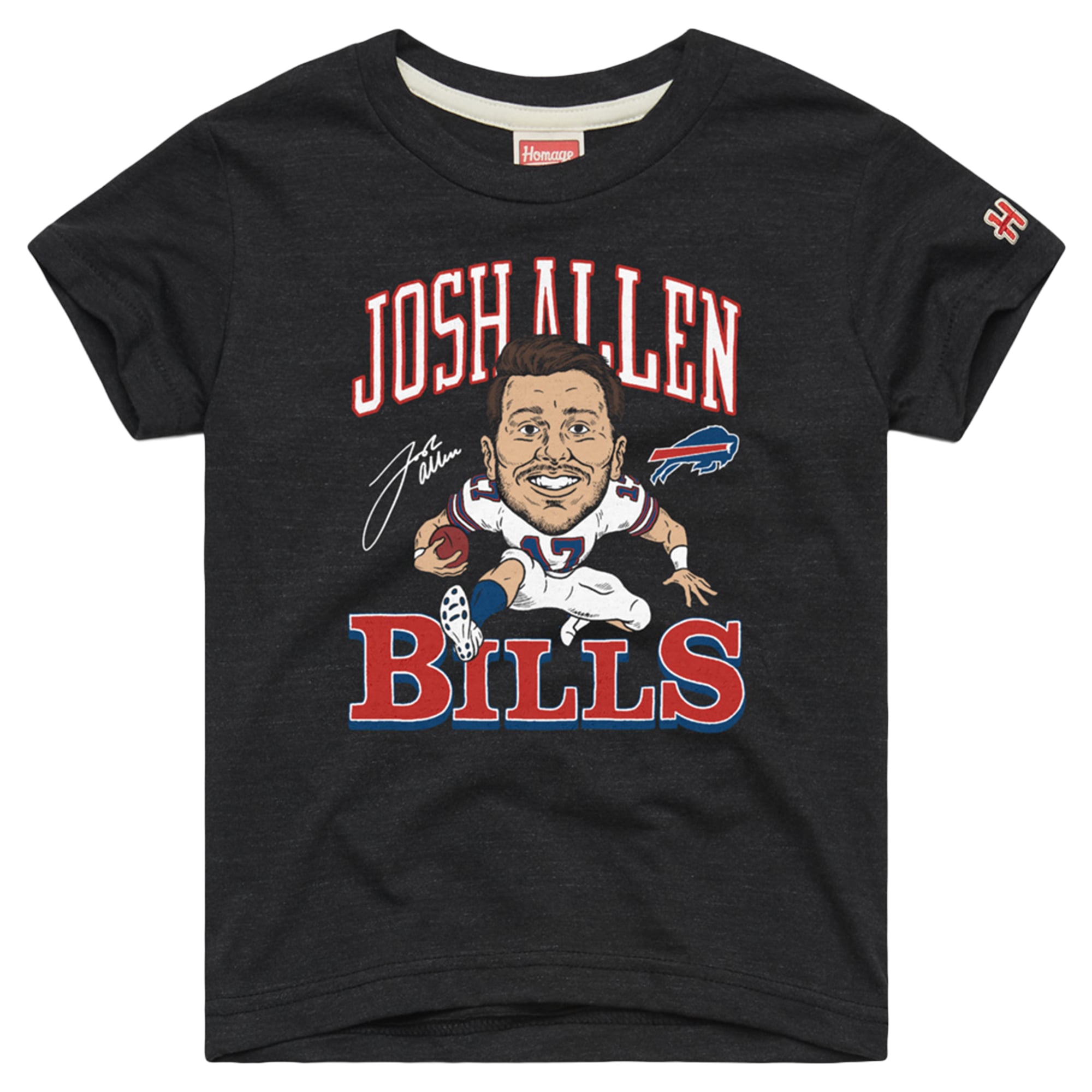 T-shirt Josh Allen Charcoal Buffalo Bills NFL Blitz Tri-Blend pour jeunes