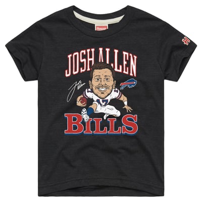 Josh Allen Buffalo Bills Homage Youth NFL Blitz Tri-Blend T-Shirt - Charcoal