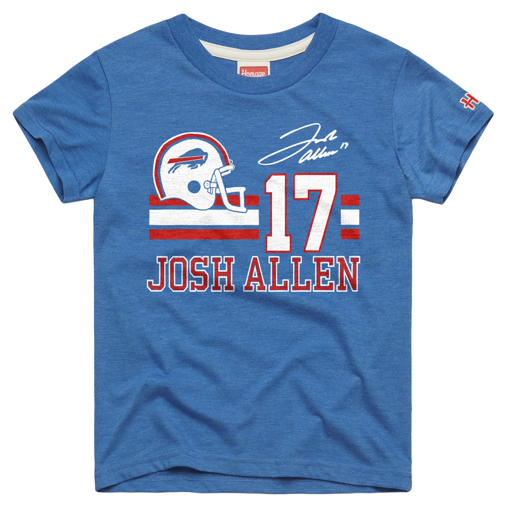 T-shirt Youth Homage Josh Allen Royal Buffalo Bills Remix Signature Tri-Blend