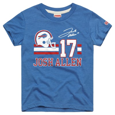 Josh Allen Buffalo Bills Homage Youth Remix Signature Tri-Blend T-Shirt - Royal
