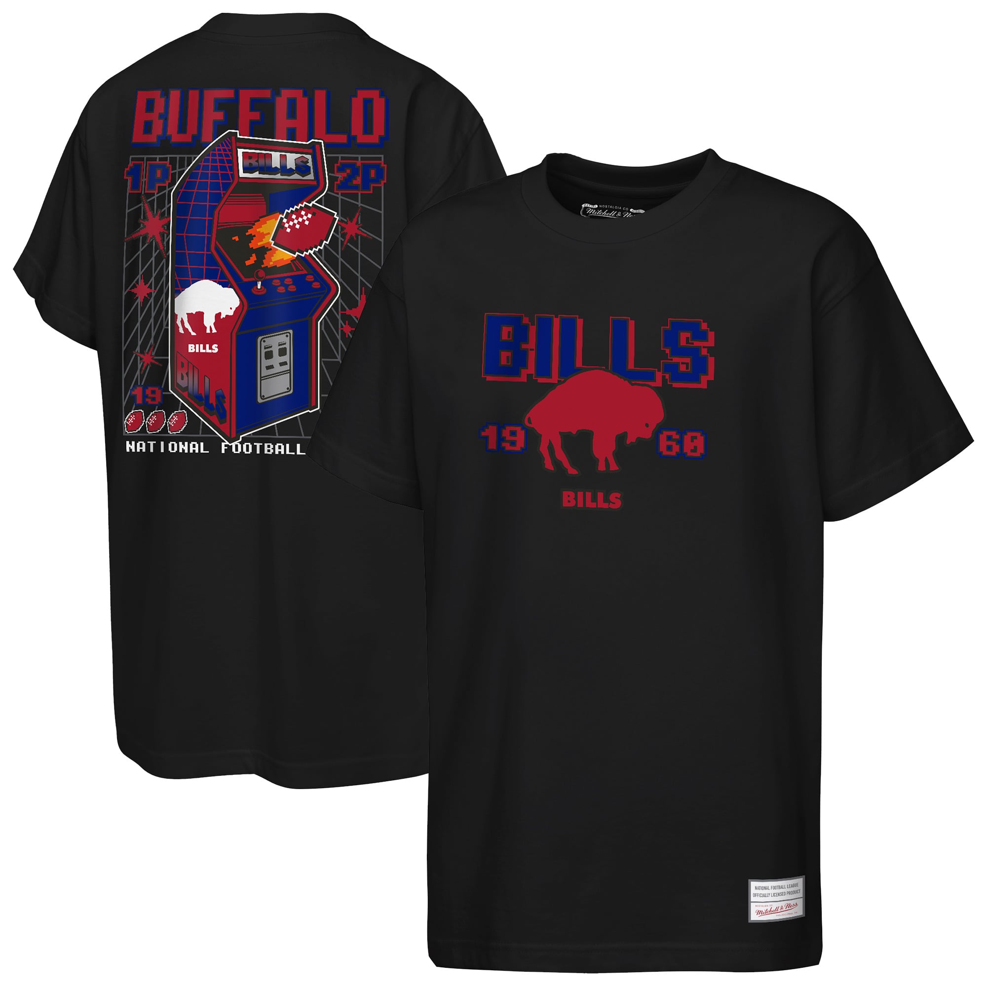 T-shirt rétro arcade Mitchell & Ness Buffalo Bills noir pour enfant