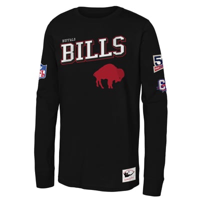  Buffalo Bills Mitchell & Ness Youth Training Camp Long Sleeve T-Shirt - Black