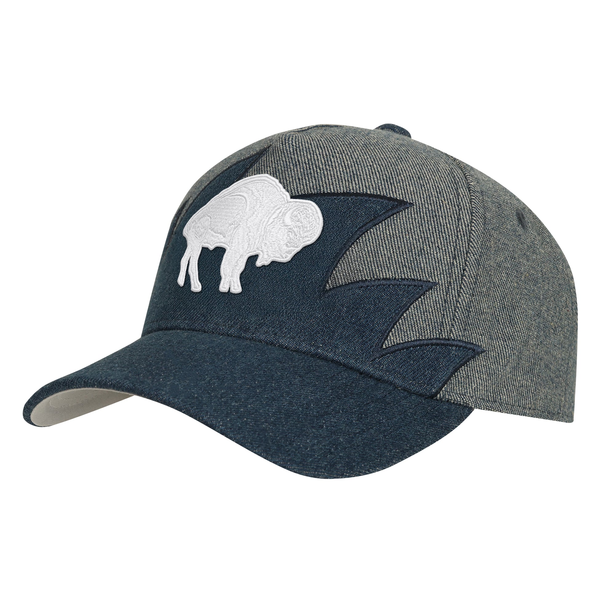 Youth Mitchell & Ness Denim Buffalo Bills Sharktooth Pro Pinch Snapback Hat