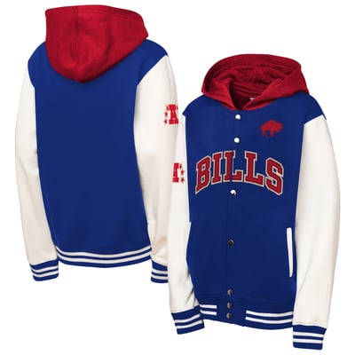 Buffalo Bills Mitchell & Ness Youth Court Side Fleece Full-Snap Hooded Jacket - Royal
