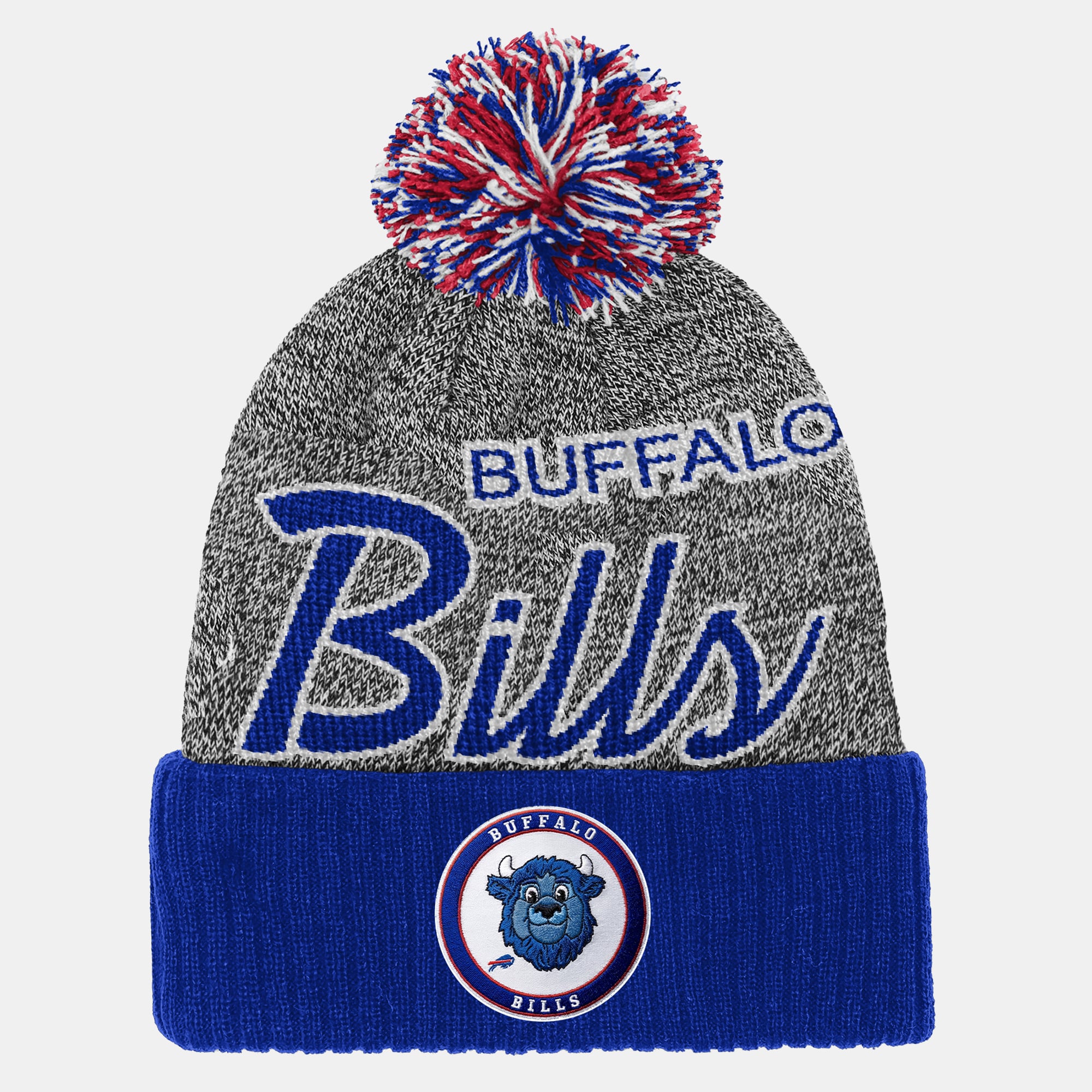 Bonnet à revers Mitchell & Ness Royal Buffalo Bills pour enfant, avec pompon