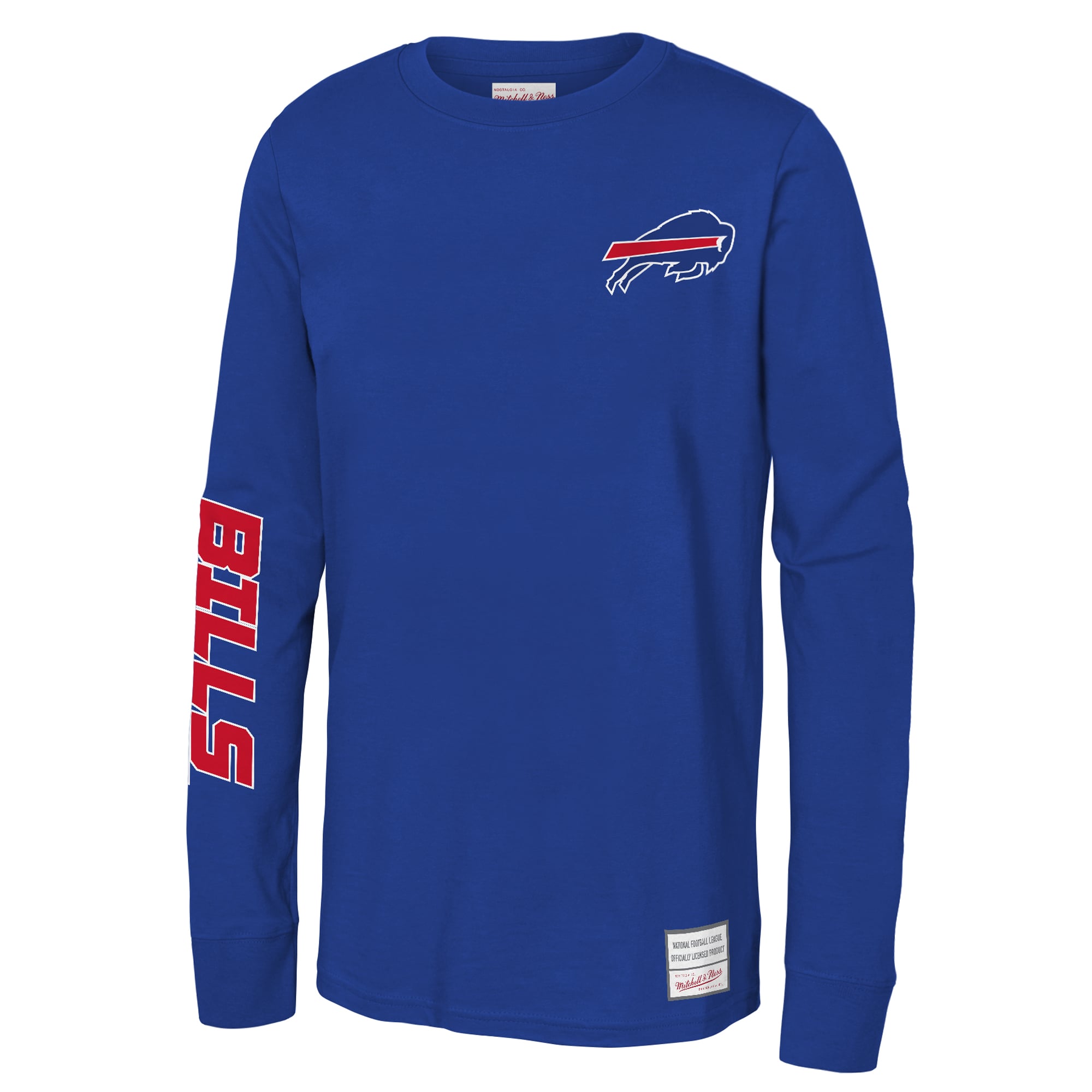 T-shirt à manches longues Mitchell & Ness Royal Buffalo Bills Triple Play pour enfant