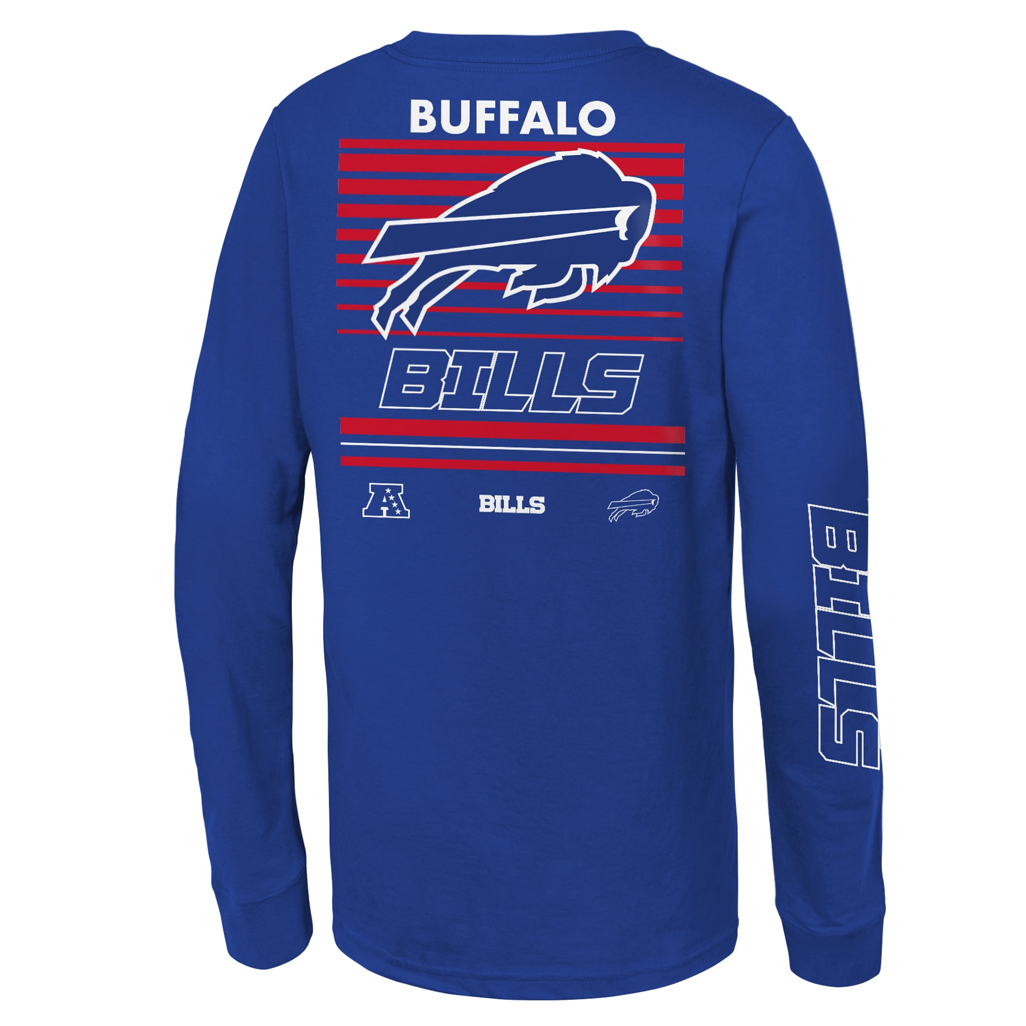 T-shirt à manches longues Mitchell & Ness Royal Buffalo Bills Triple Play pour enfant