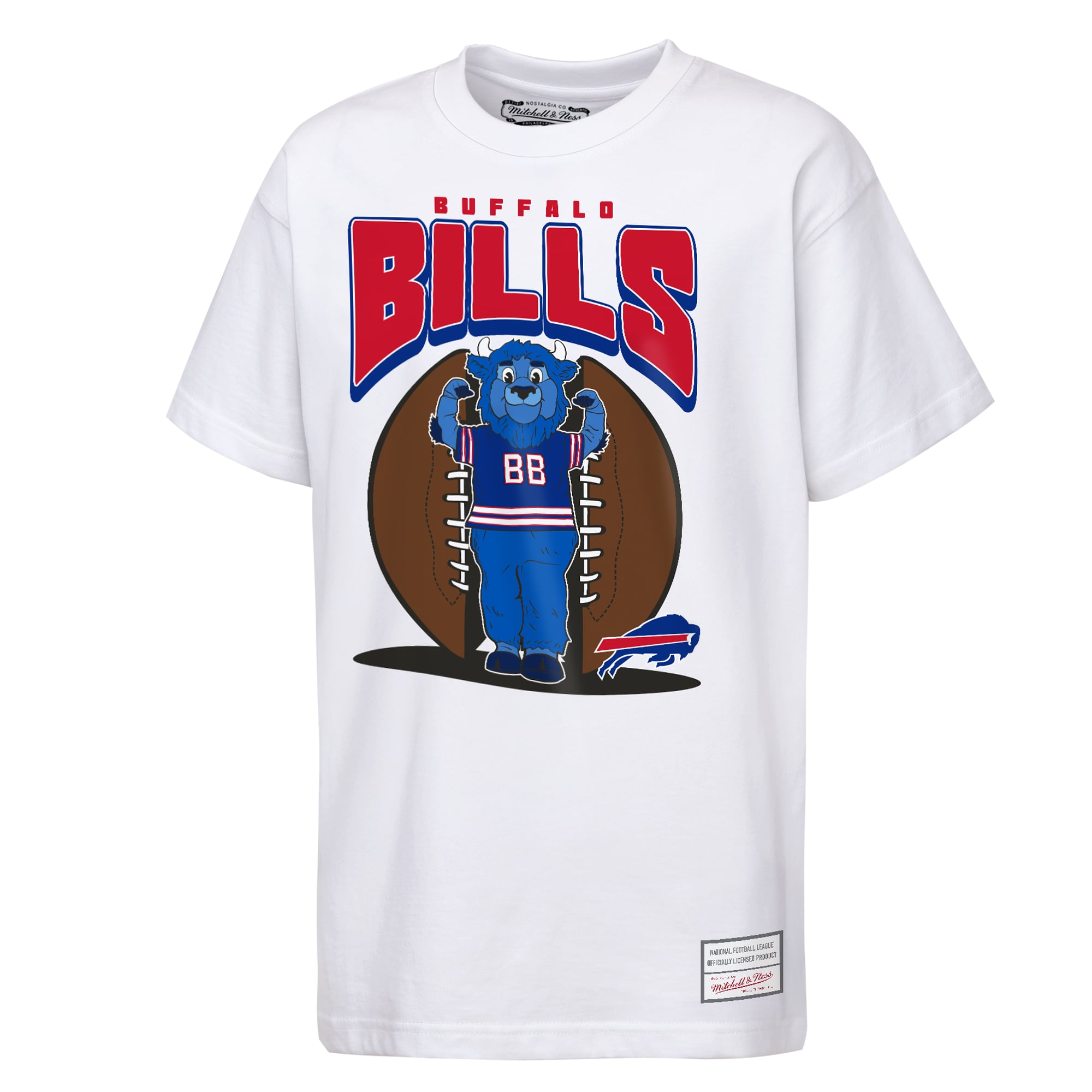 Youth Mitchell & Ness  White Buffalo Bills Mascot Mania T-Shirt