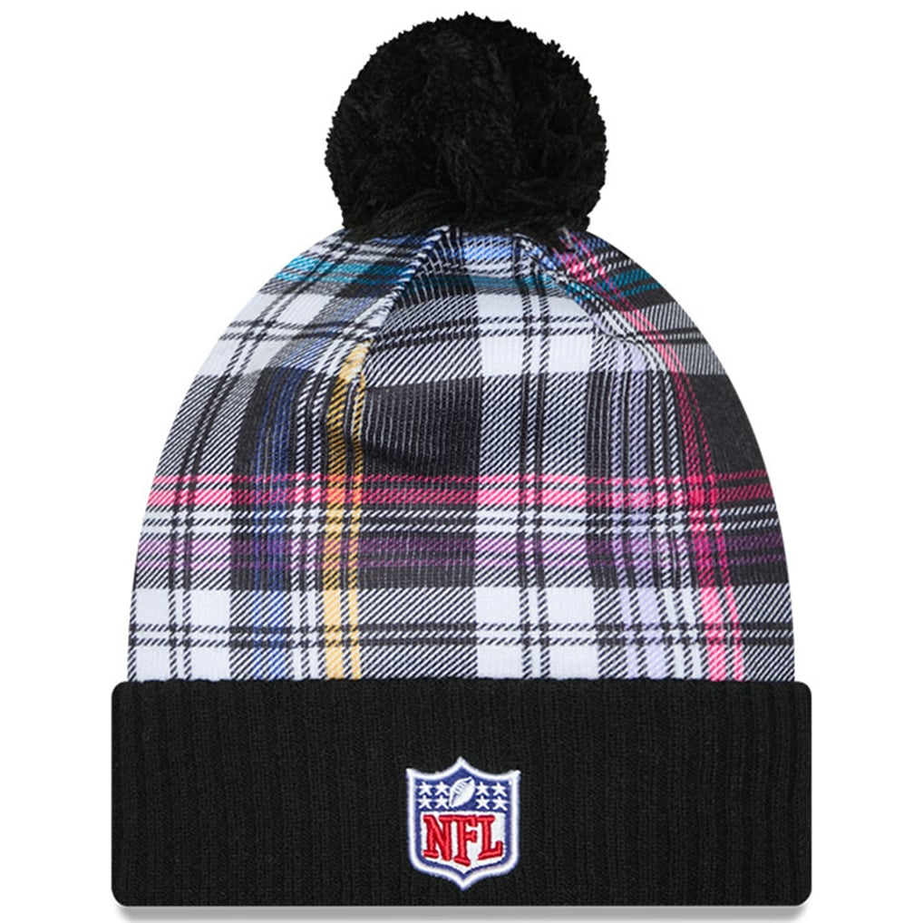 Buffalo Bills NFL New Era Plaid Pom-Pom  Beanie Buffalo Bills 2024 New Era Cold Weather Pom Knit Hat main image 2