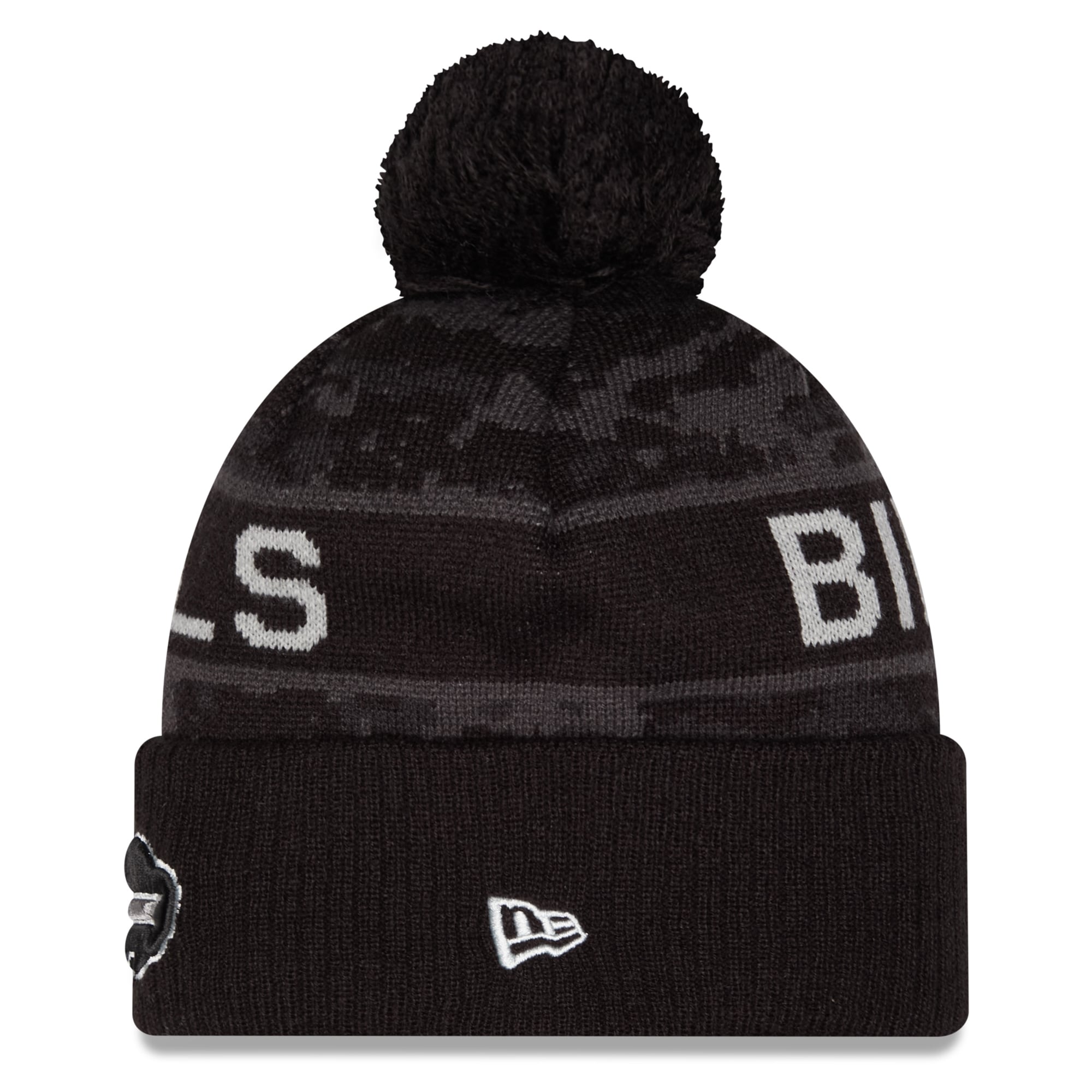 Bonnet à revers New Era Black Buffalo Bills 2026 Salute To Service pour jeunes, avec pompon