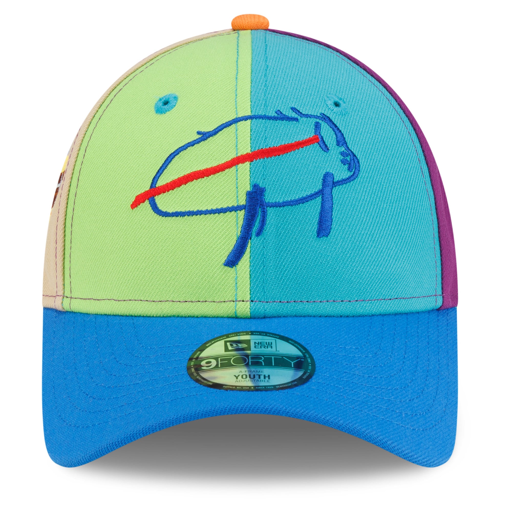 Youth New Era Josh Allen Teal/Blue Buffalo Bills Jack Billustration 9FORTY Adjustable Hat