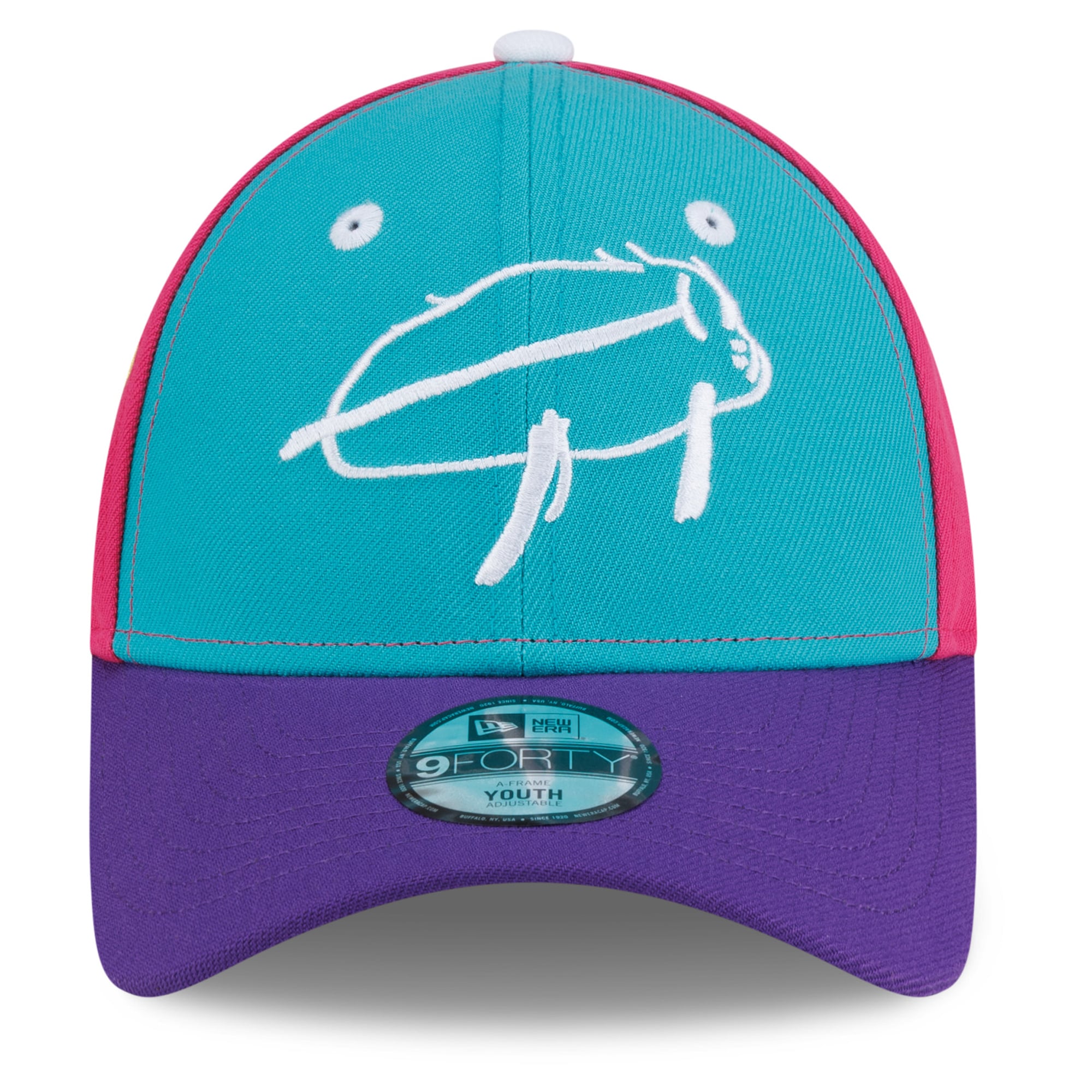 Youth New Era Josh Allen Teal/Purple Buffalo Bills  Billustration 9FORTY Adjustable Hat