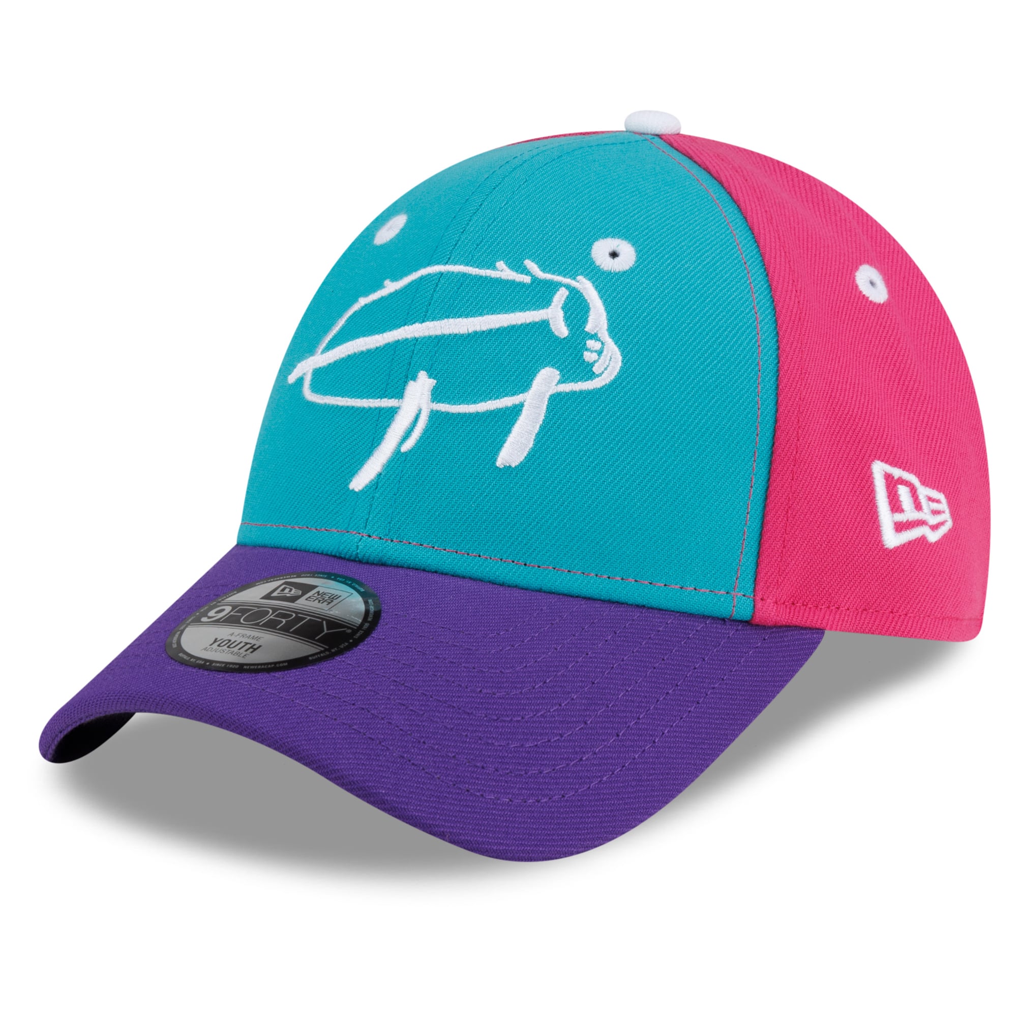 Youth New Era Josh Allen Teal/Purple Buffalo Bills  Billustration 9FORTY Adjustable Hat
