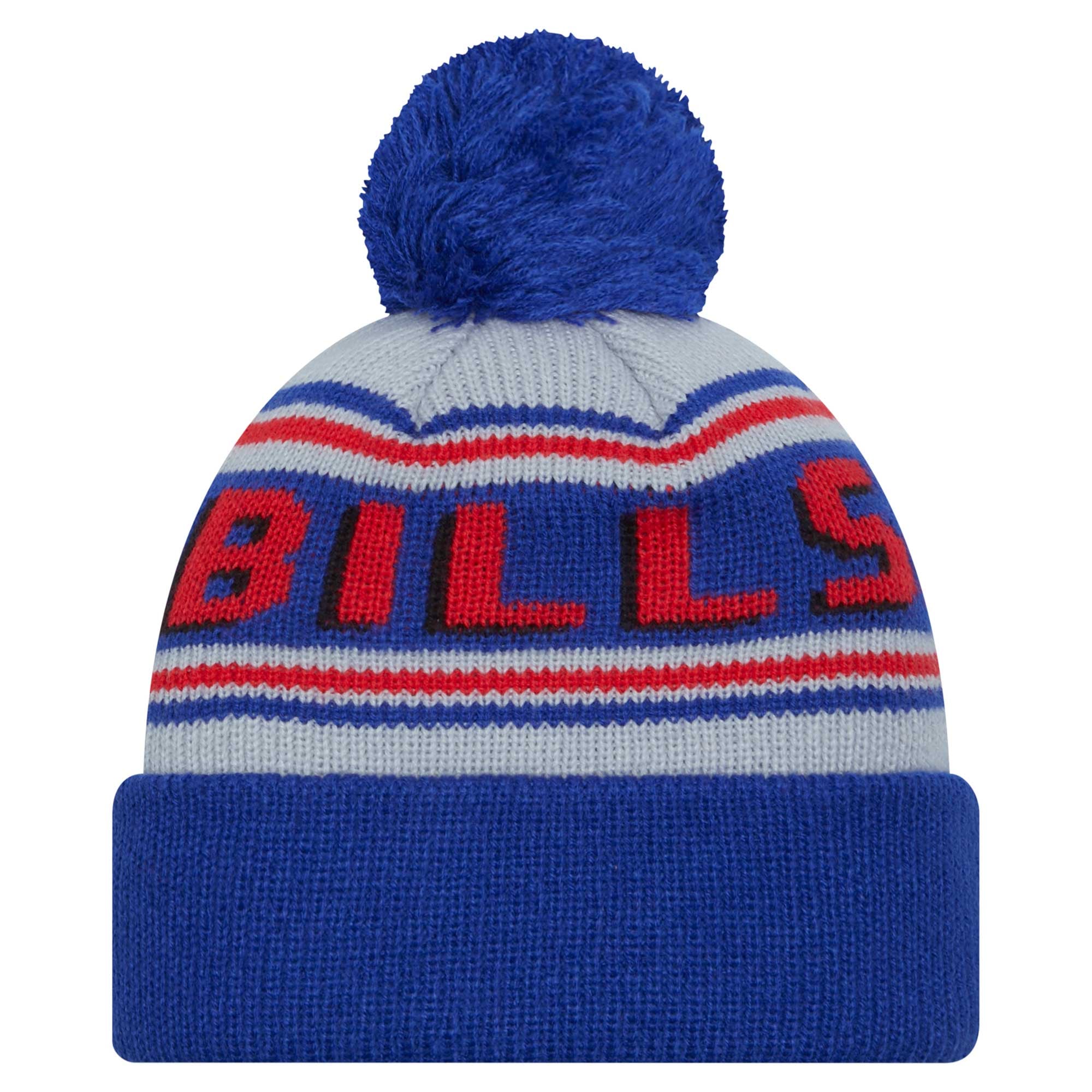 Bonnet en tricot à revers avec pompon pour jeunes Royal Buffalo Bills de New Era