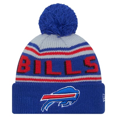 Buffalo Bills New Era Youth Main Cuffed Knit Hat with Pom - Royal
