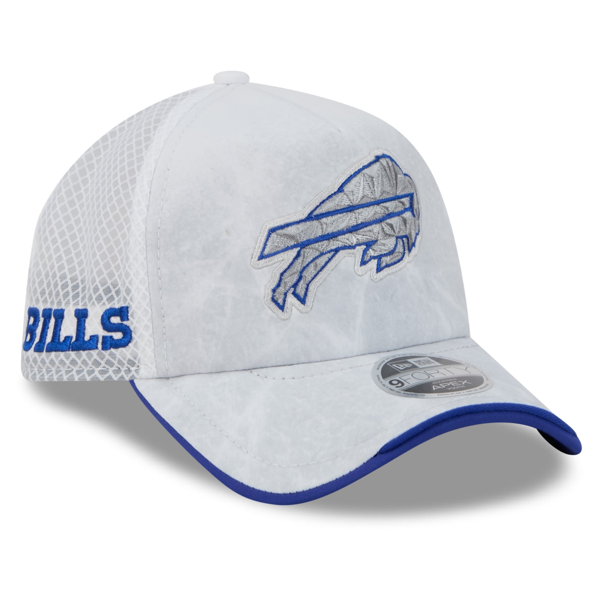 Youth New Era White Buffalo Bills Rivalries Collection 9FORTY Apex Adjustable Hat
