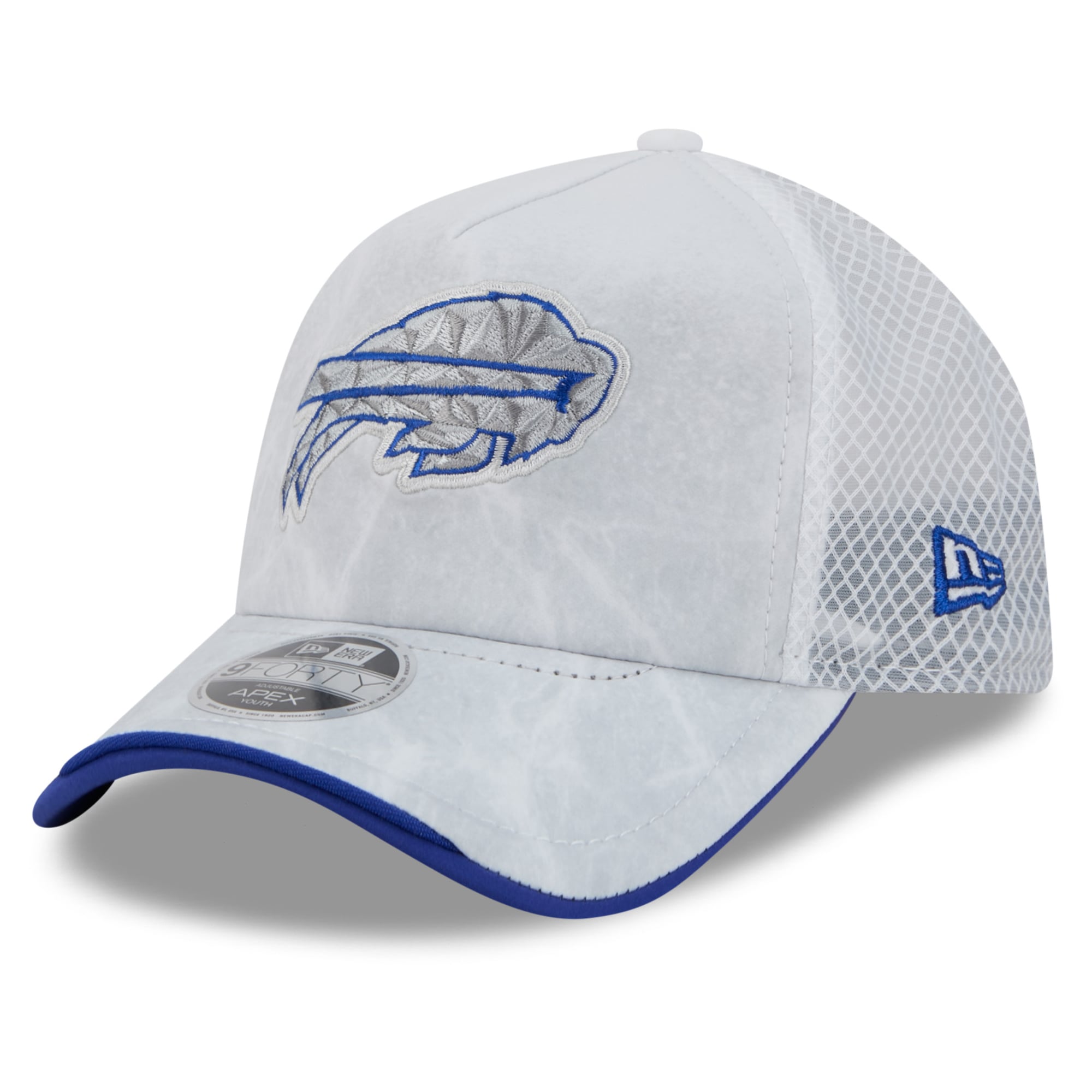 Youth New Era White Buffalo Bills Rivalries Collection 9FORTY Apex Adjustable Hat