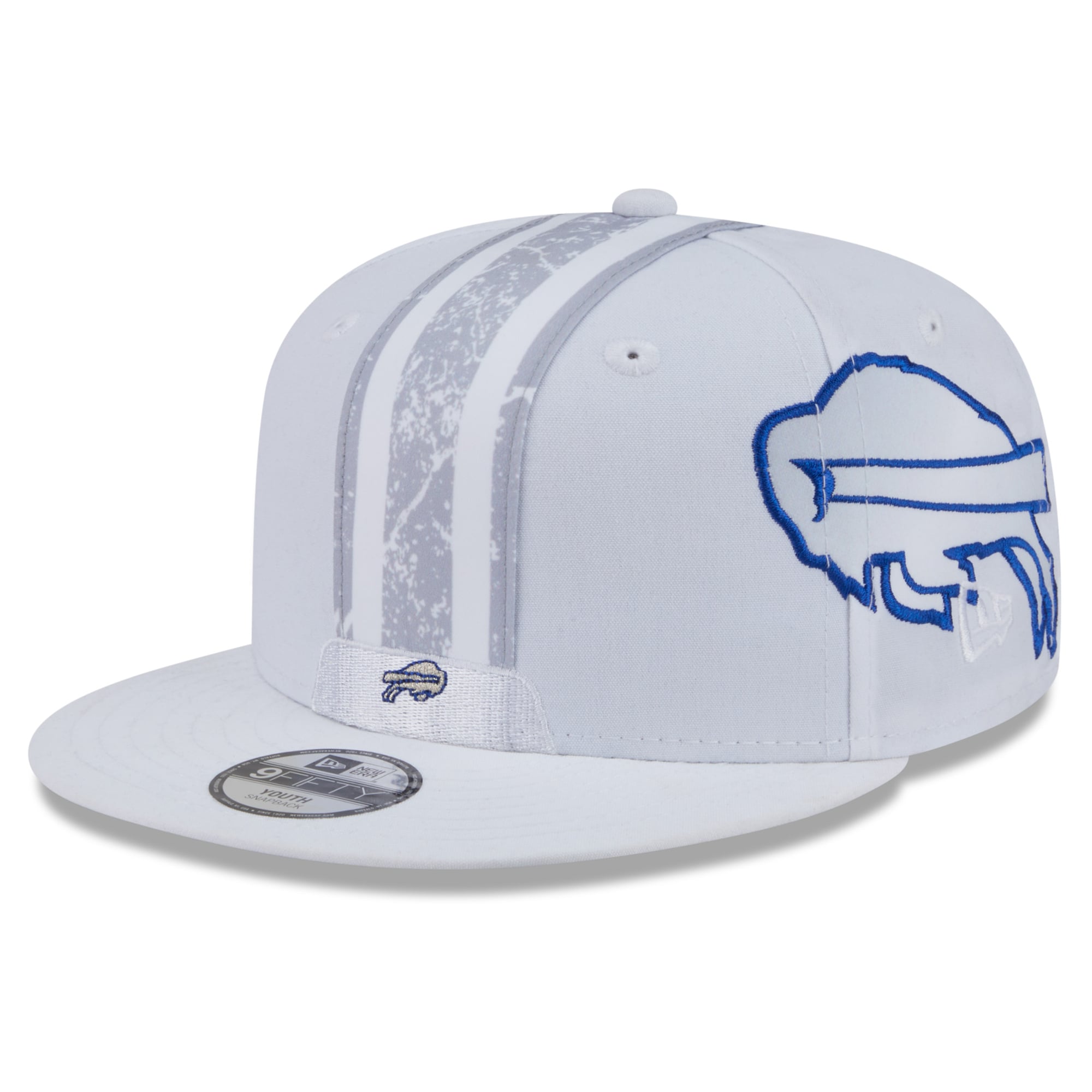 Youth New Era White Buffalo Bills Rivalries Collection Fan Pack Helmet 9FIFTY Snapback Hat