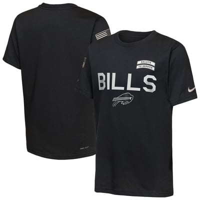  Buffalo Bills Nike Youth 2026 Salute to Service Sideline Dri-FIT T-Shirt  - Black