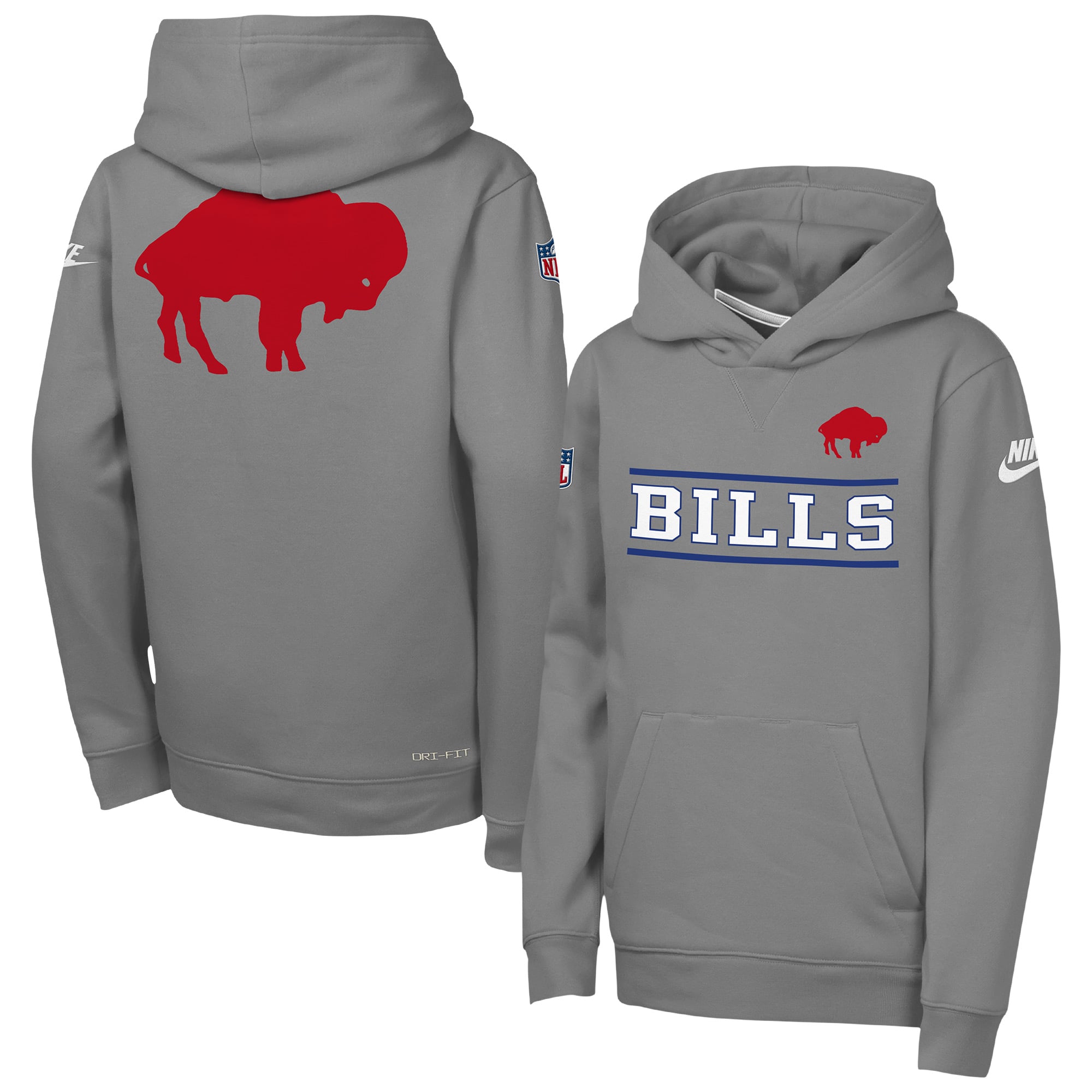 Youth Nike  Gray Buffalo Bills Sideline Alternate Pack Heavyweight Fleece Hoodie