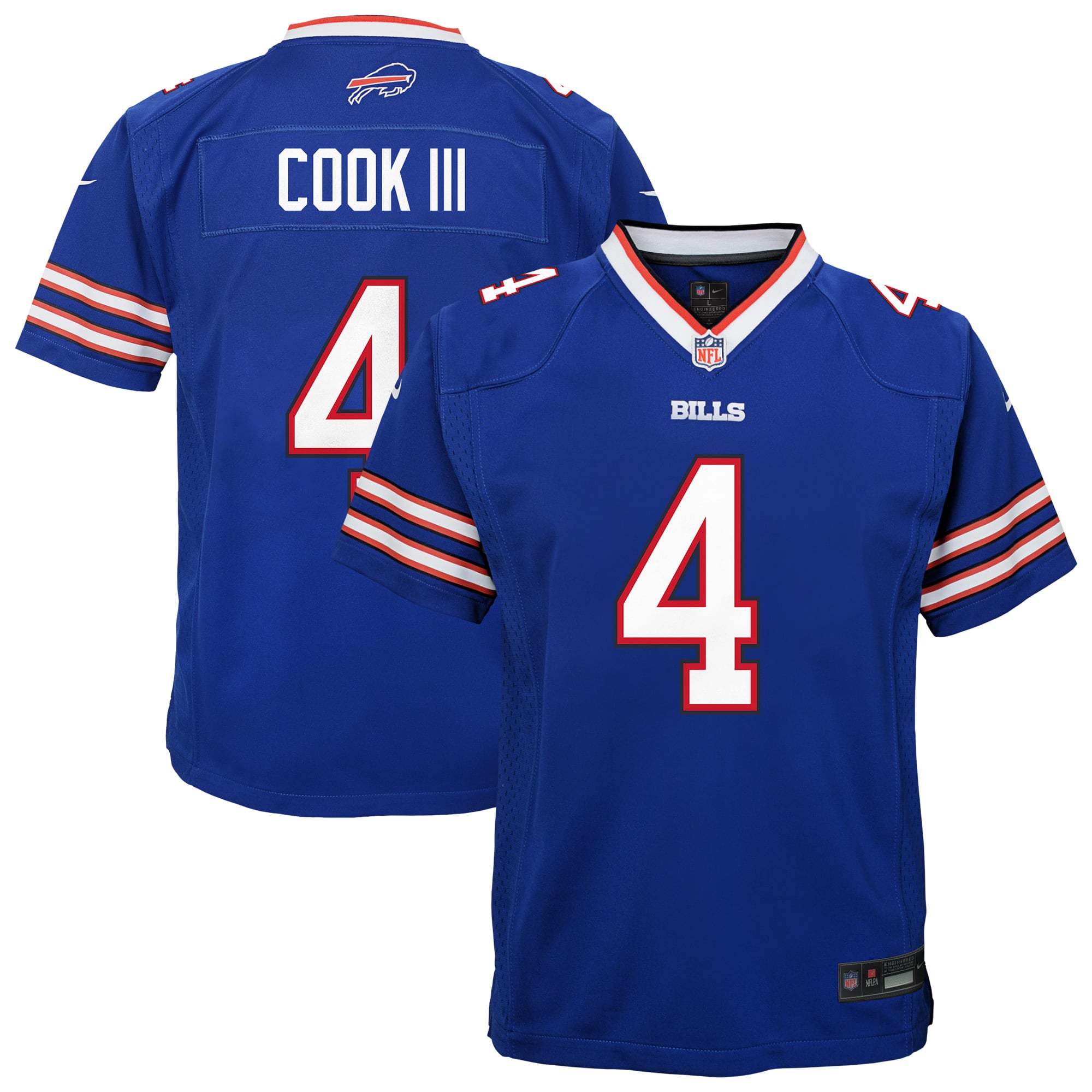 Maillot de match Nike James Cook III Royal Buffalo Bills pour jeune