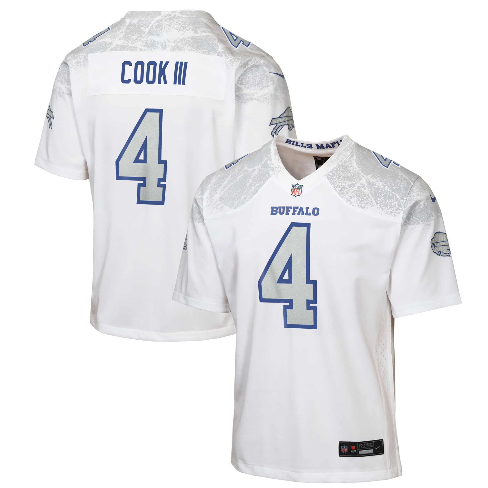 Youth Nike James Cook III White Buffalo Bills Rivalries Collection Game Jersey
