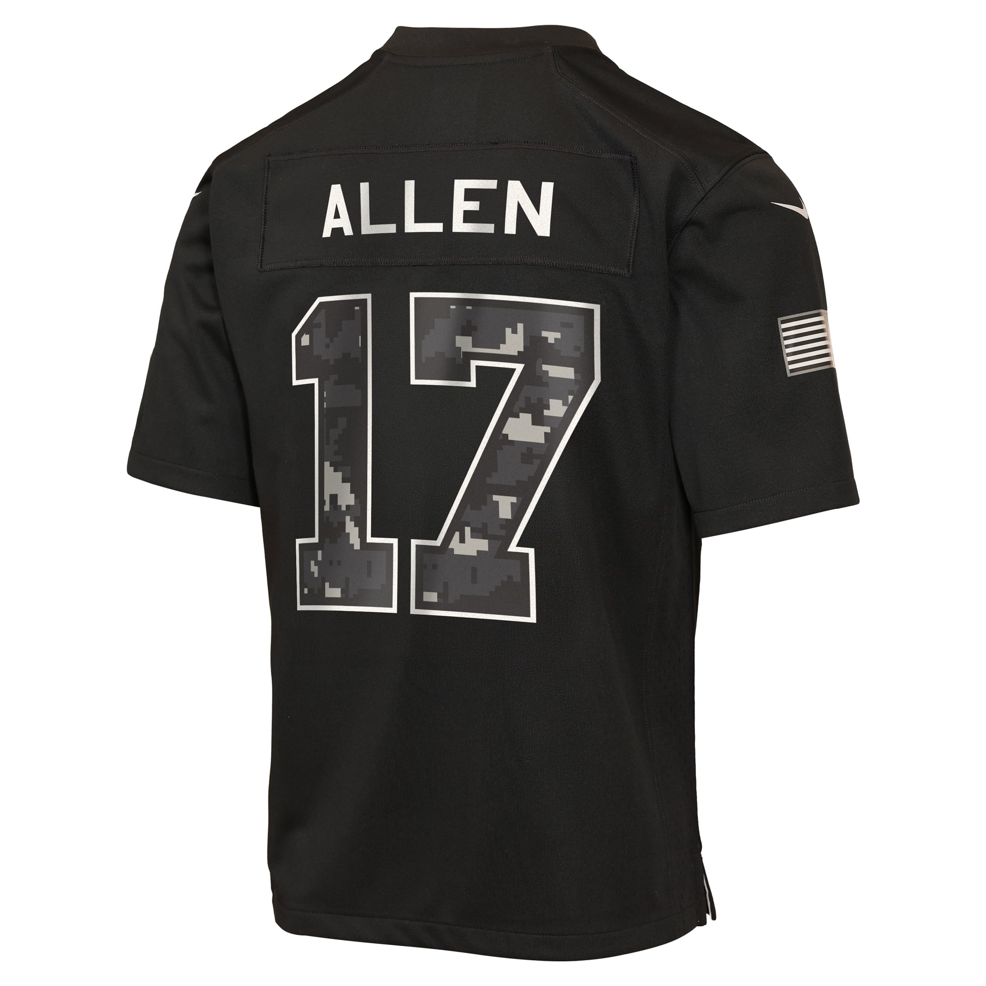 Maillot Nike Josh Allen noir pour enfant, Buffalo Bills 2026 Salute to Service Game