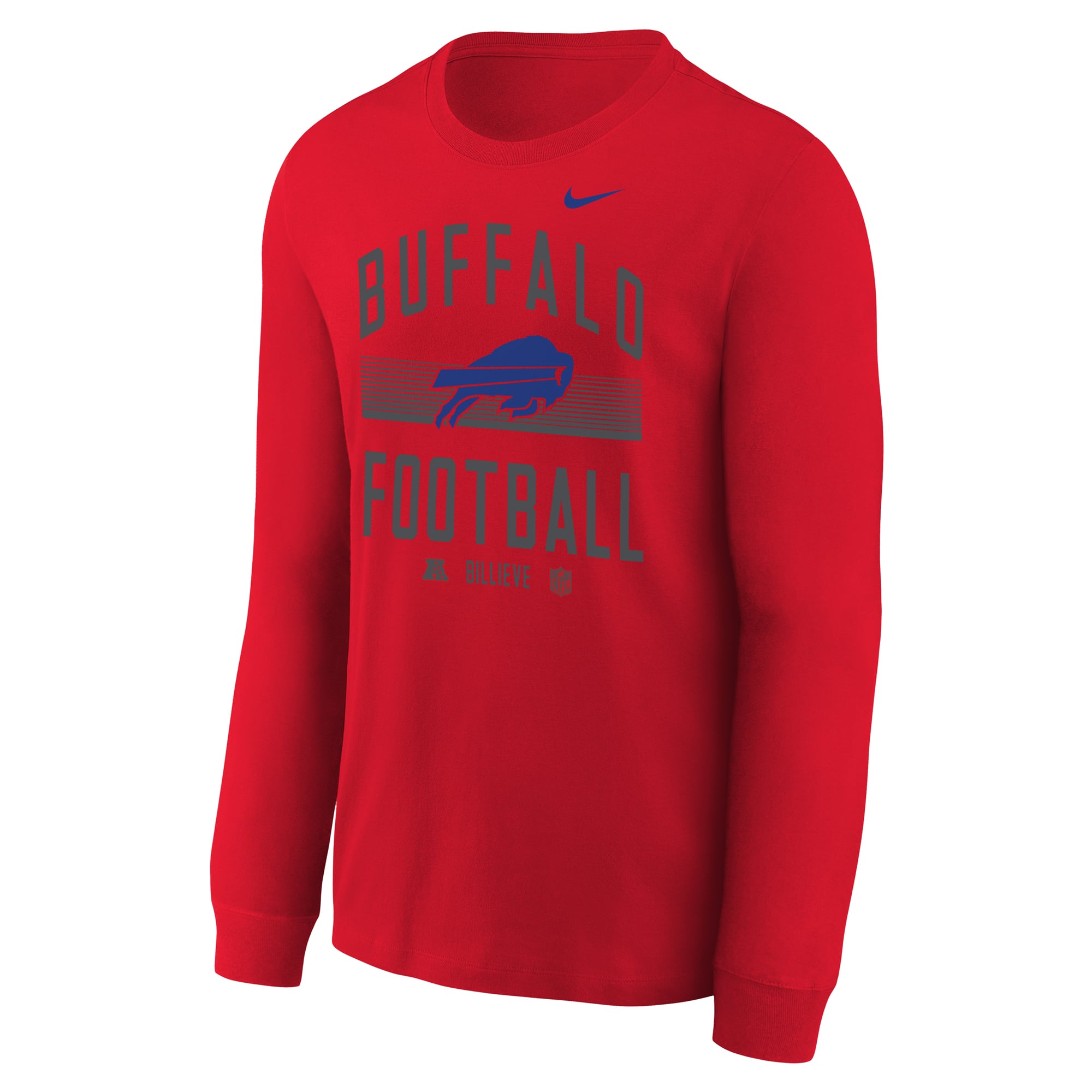 T-shirt à manches longues Nike rouge Buffalo Bills Essential pour jeunes