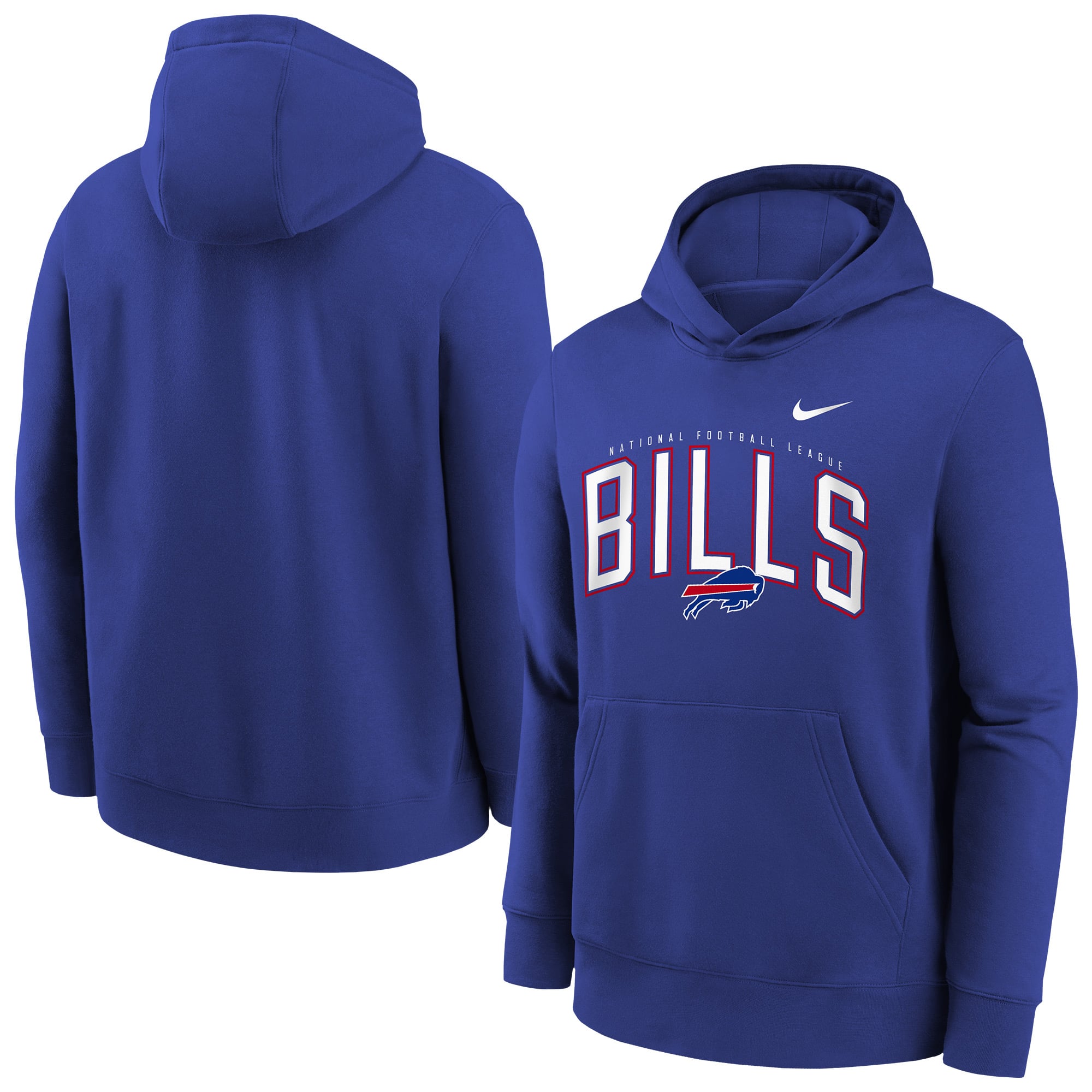 Youth Nike Royal Buffalo Bills Logo Arch Fleece Hoodie
