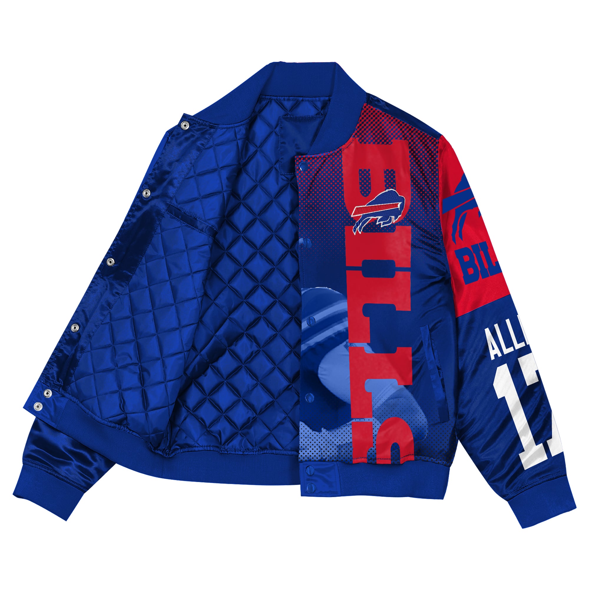 Veste en satin légendaire à boutons-pression Youth Outerstuff Josh Allen Royal Buffalo Bills