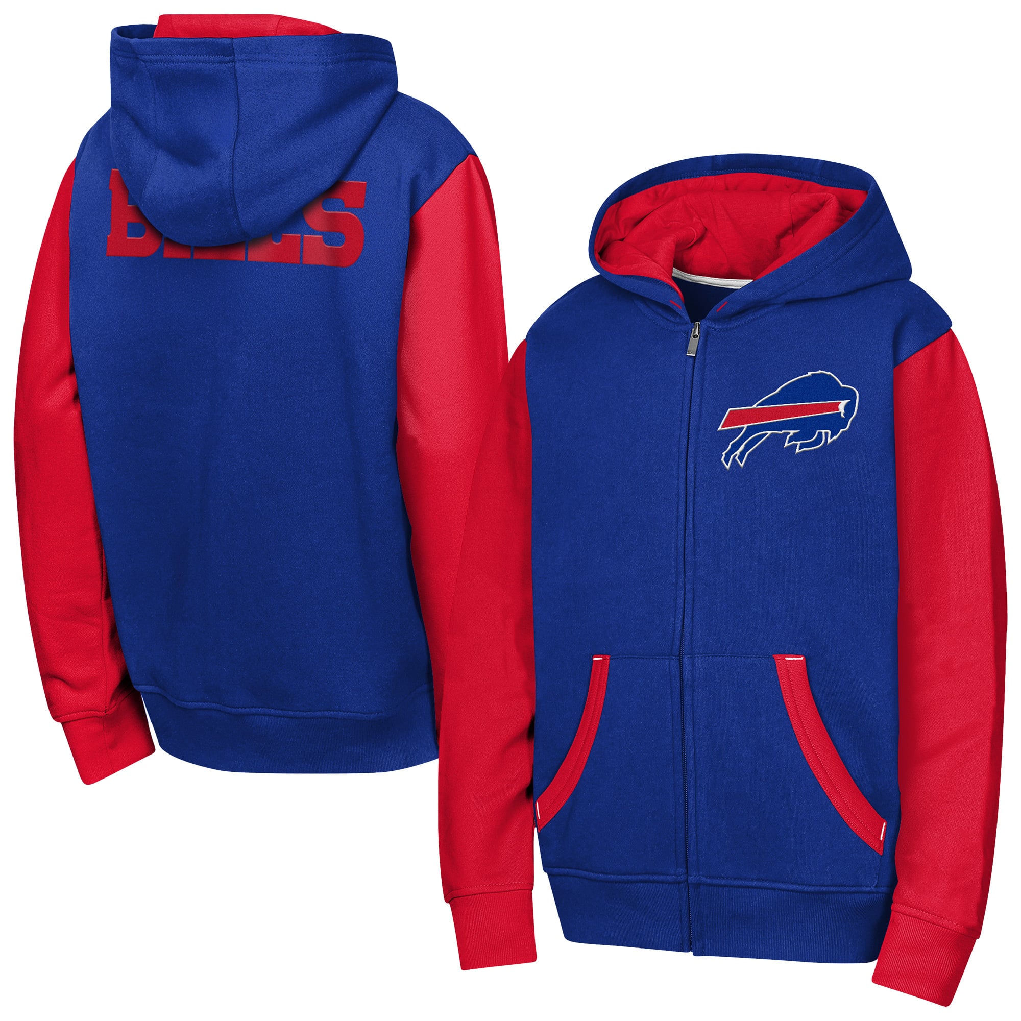 Sweat à capuche zippé Youth Outerstuff Royal Buffalo Bills Stadium Colorblock